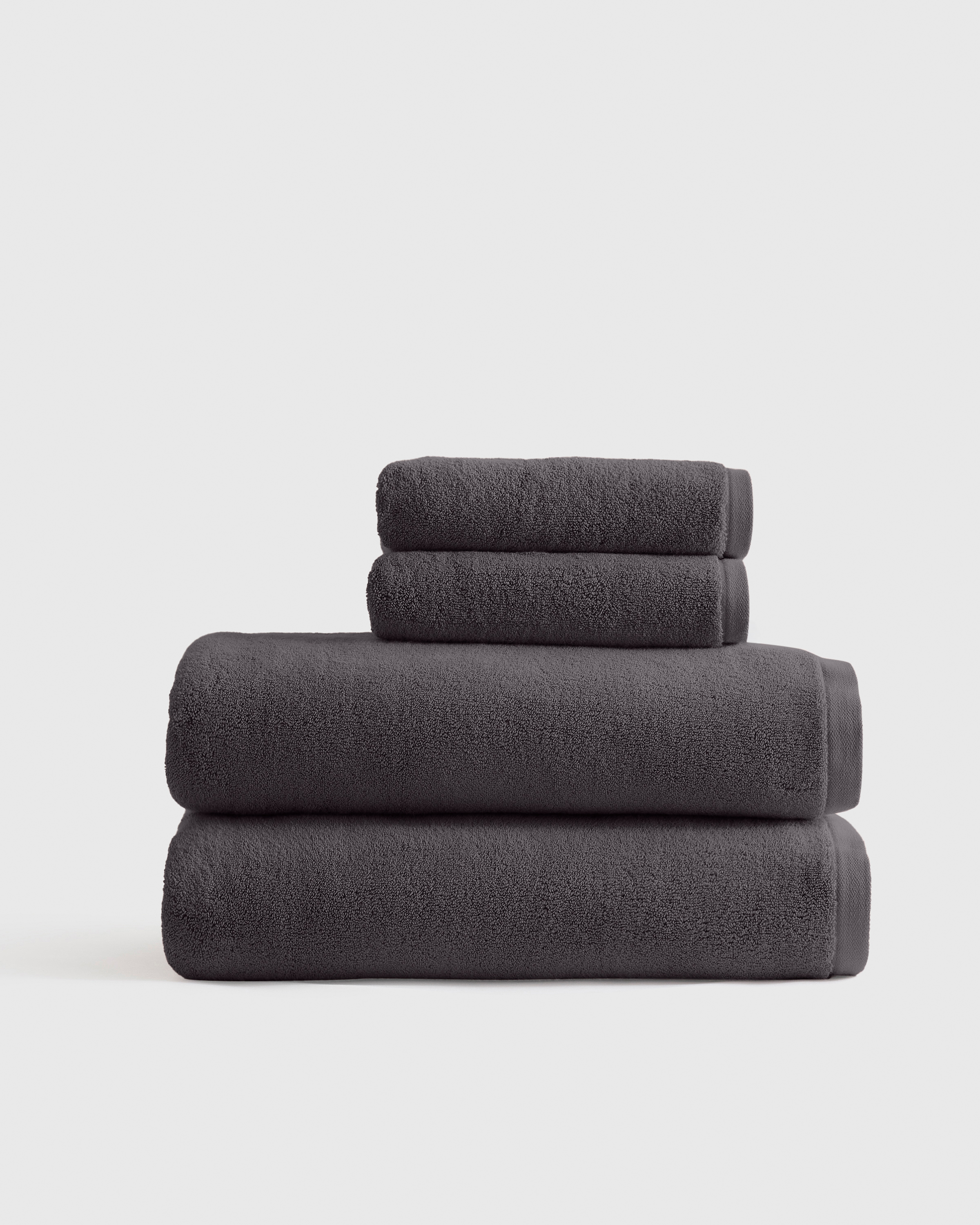 Charcoal Plush Organic Turkish Cotton Bath Sheet Bundle (4 pieces)
