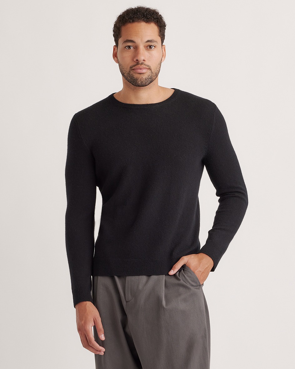 Black Mongolian Spring Cashmere Crewneck Sweater