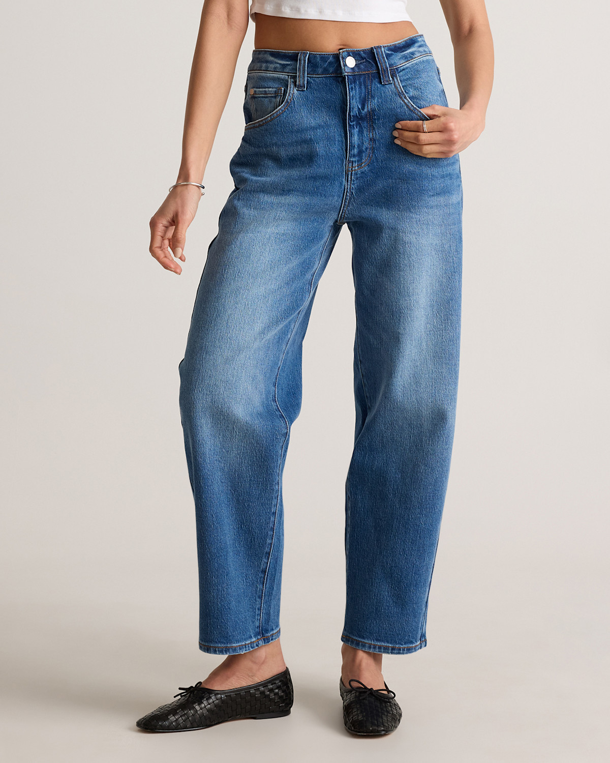 Bella Stretch Barrel Jeans in Atlantic Blue