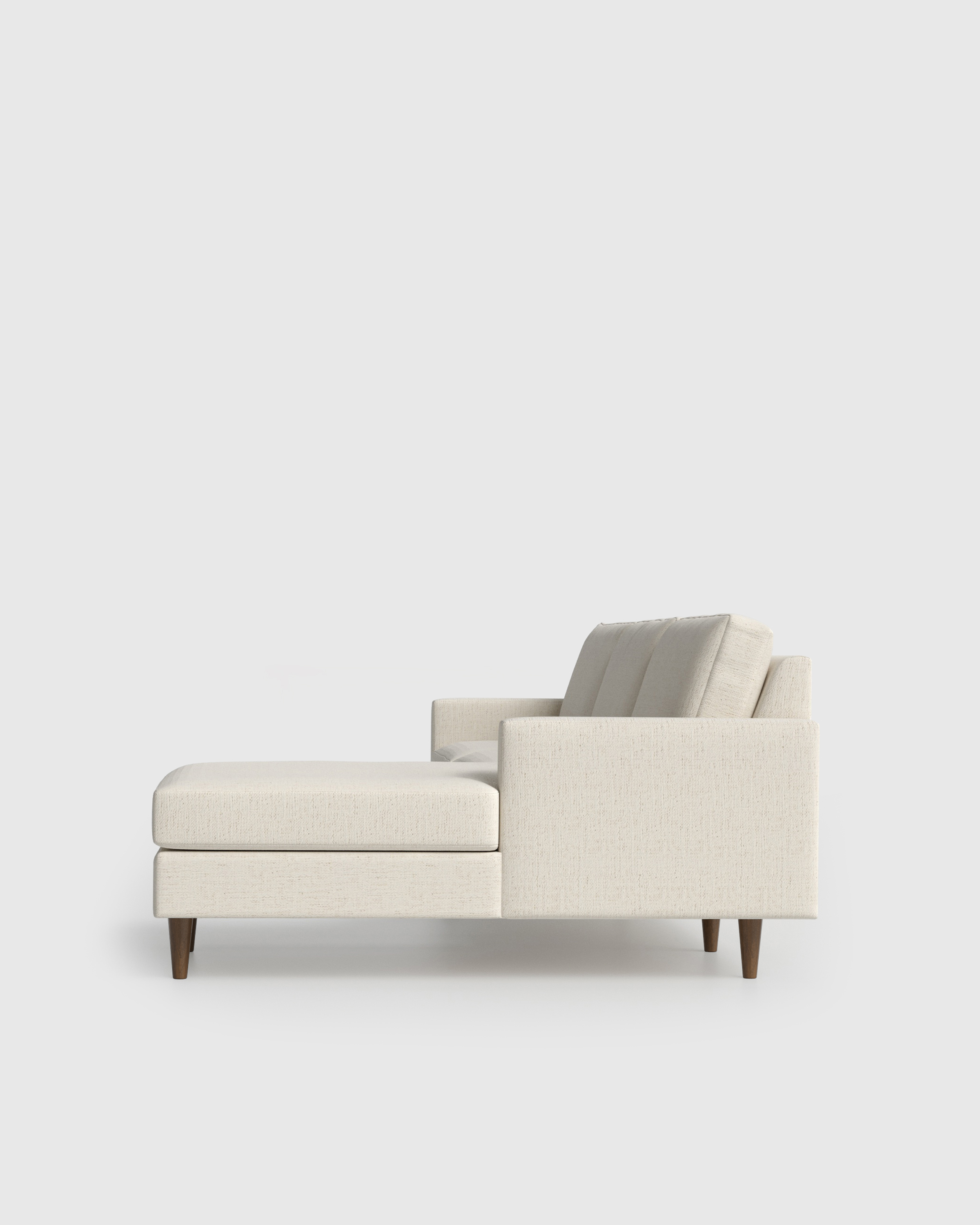 Midcentury Chaise Sectional 106in Right Arm Nomad Snow side