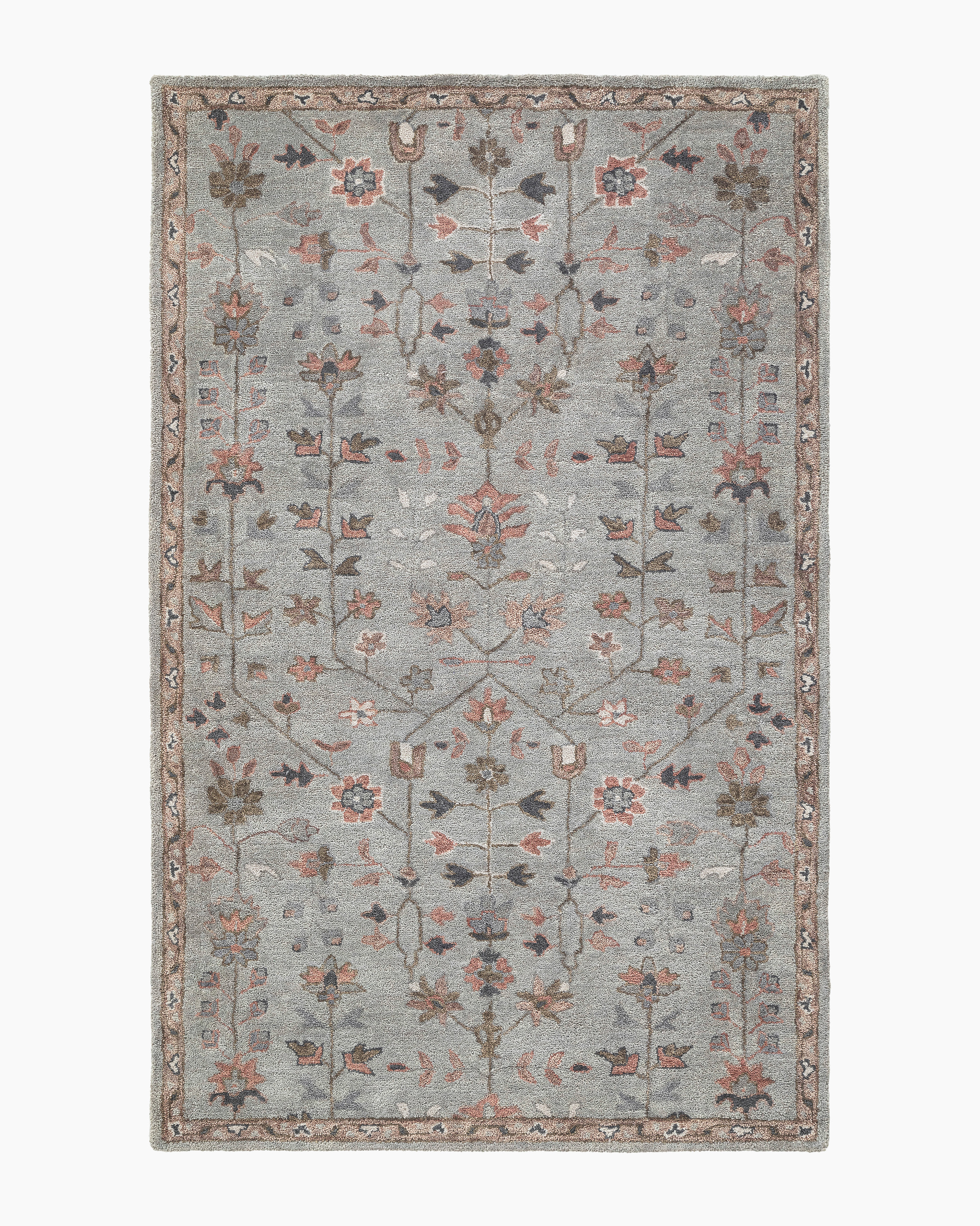 Dusty Blue Willow Wool Rug