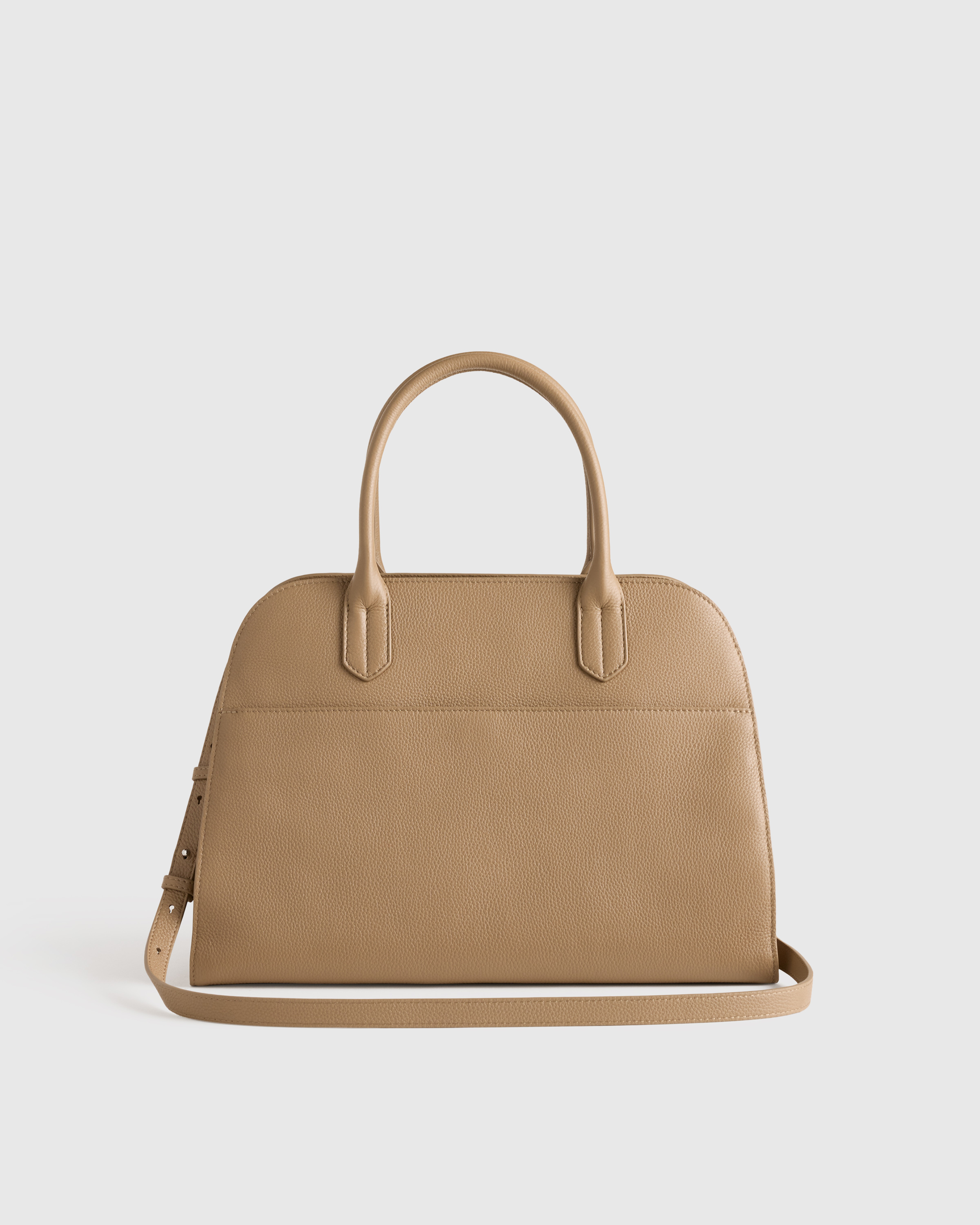Warm Taupe Italian Leather Essential Satchel