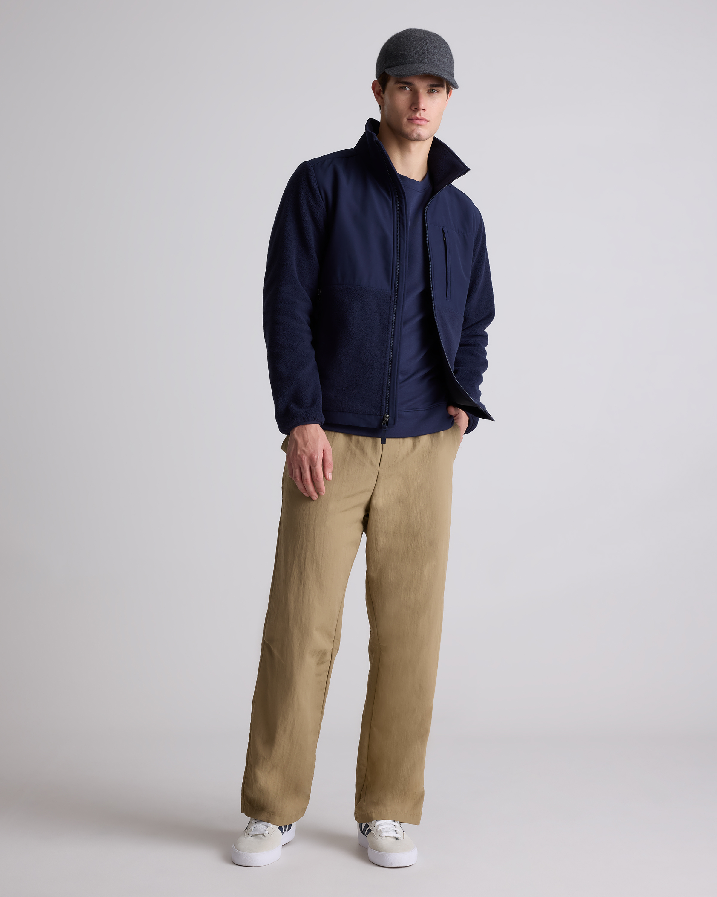 Polar Fleece Full-Zip Jacket in Deep Navy
