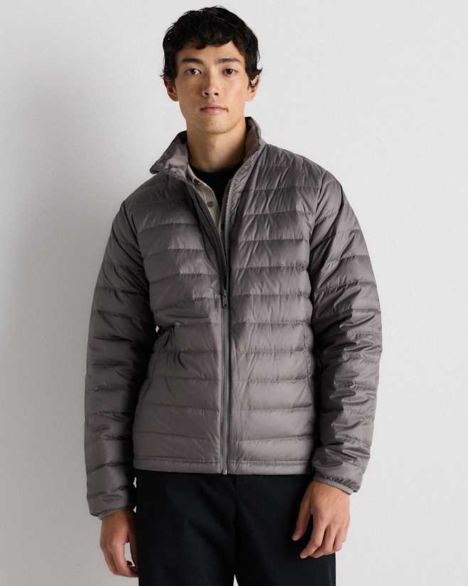 Overcast Grey Lightweight Down Packable Puffer Jacket
