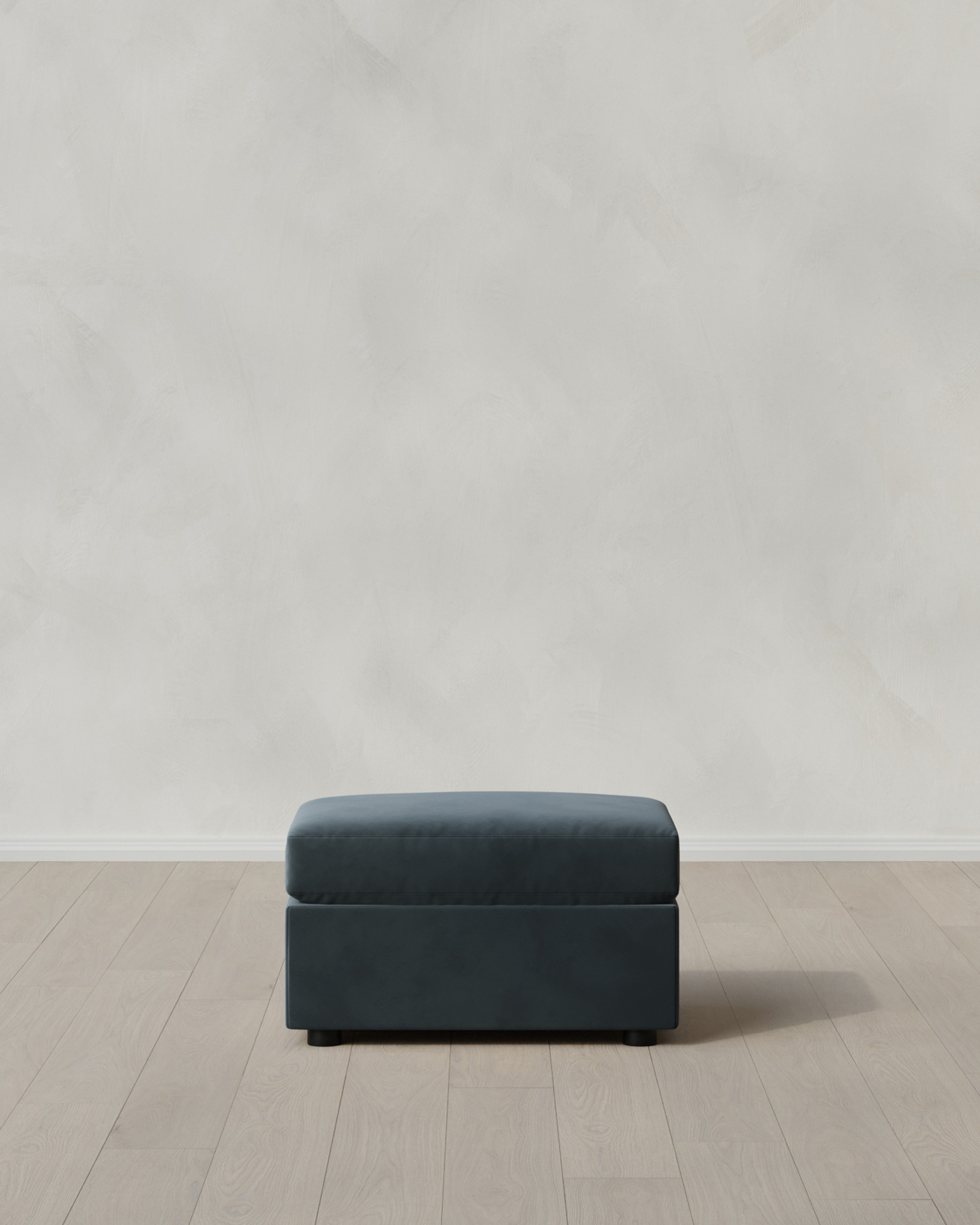 Pine Brennan Ottoman in Performance Velvet