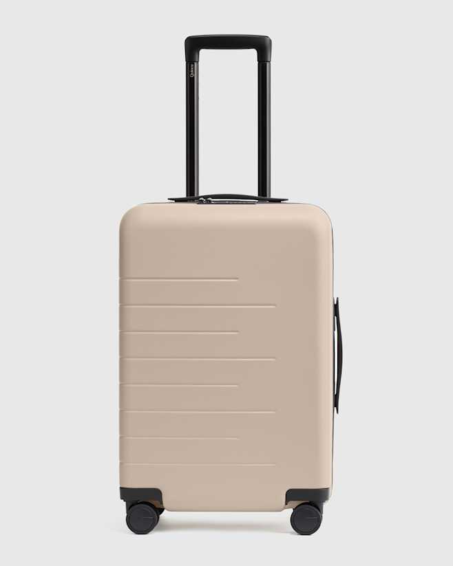 Tan Expandable Carry-On Suitcase