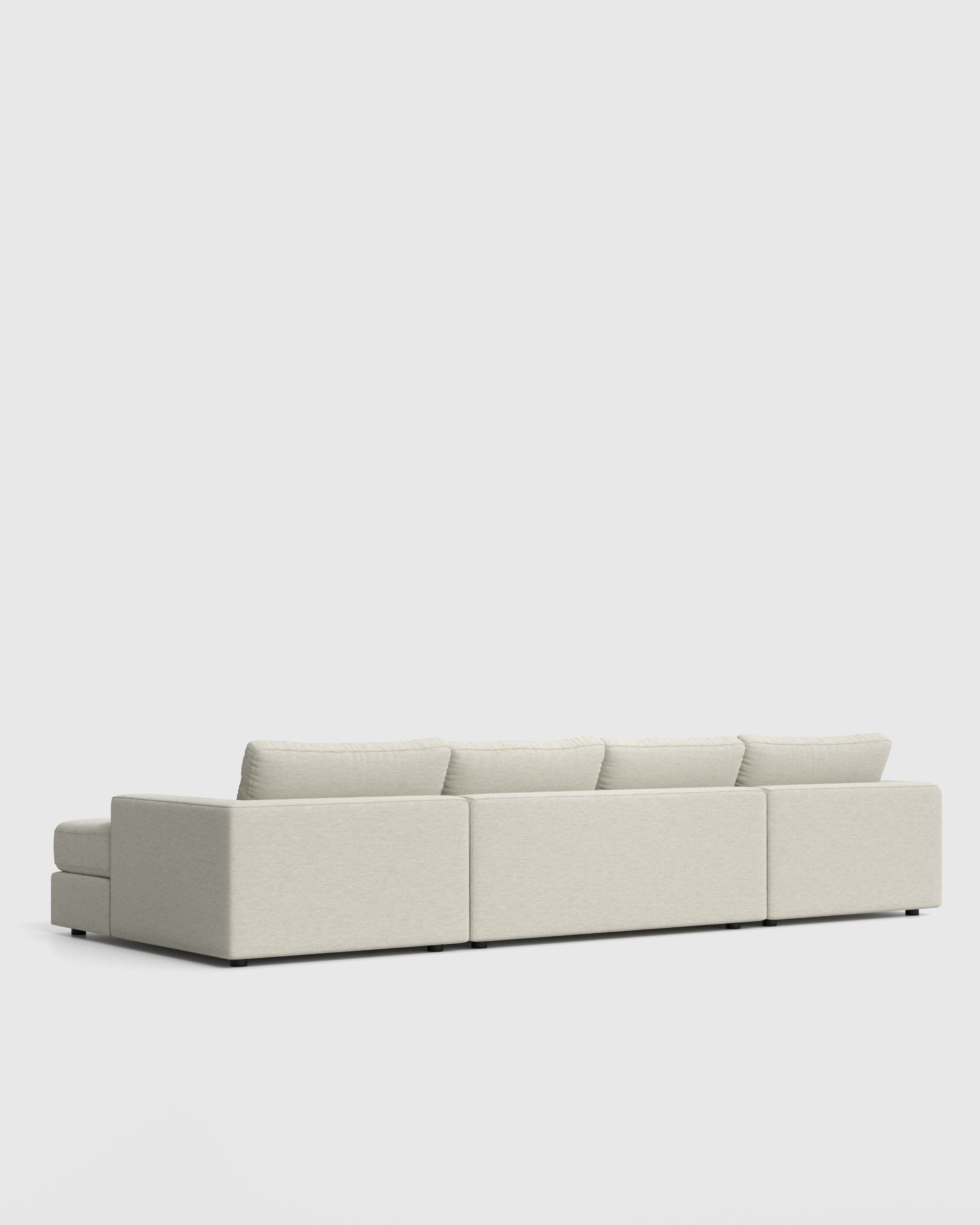 Square Arm Deep Seat U Sectional Flax Back angle