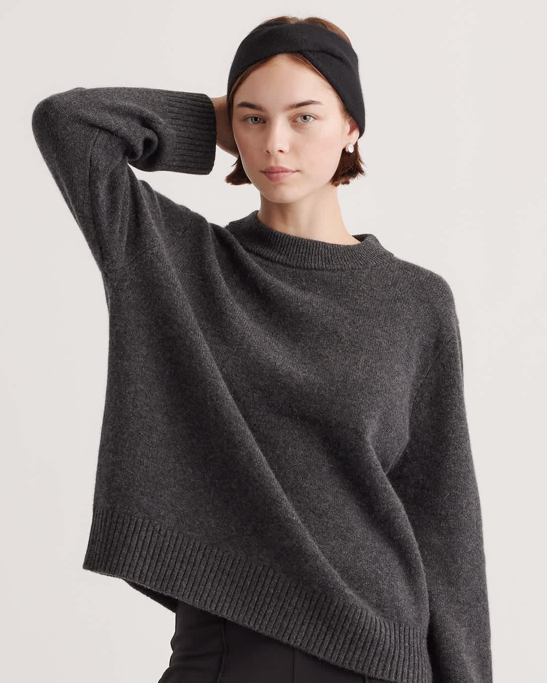 Mongolian Cashmere Twist Headband in Black - Main Image