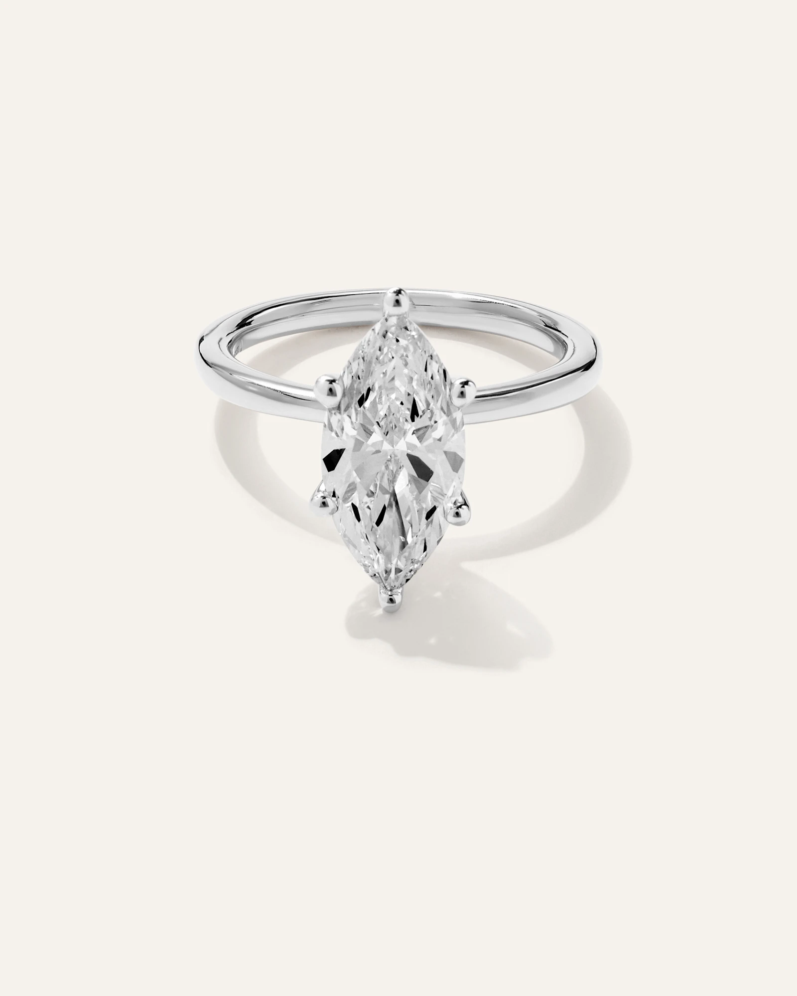 Lab Grown Diamond Marquise Comfort Fit Engagement Ring