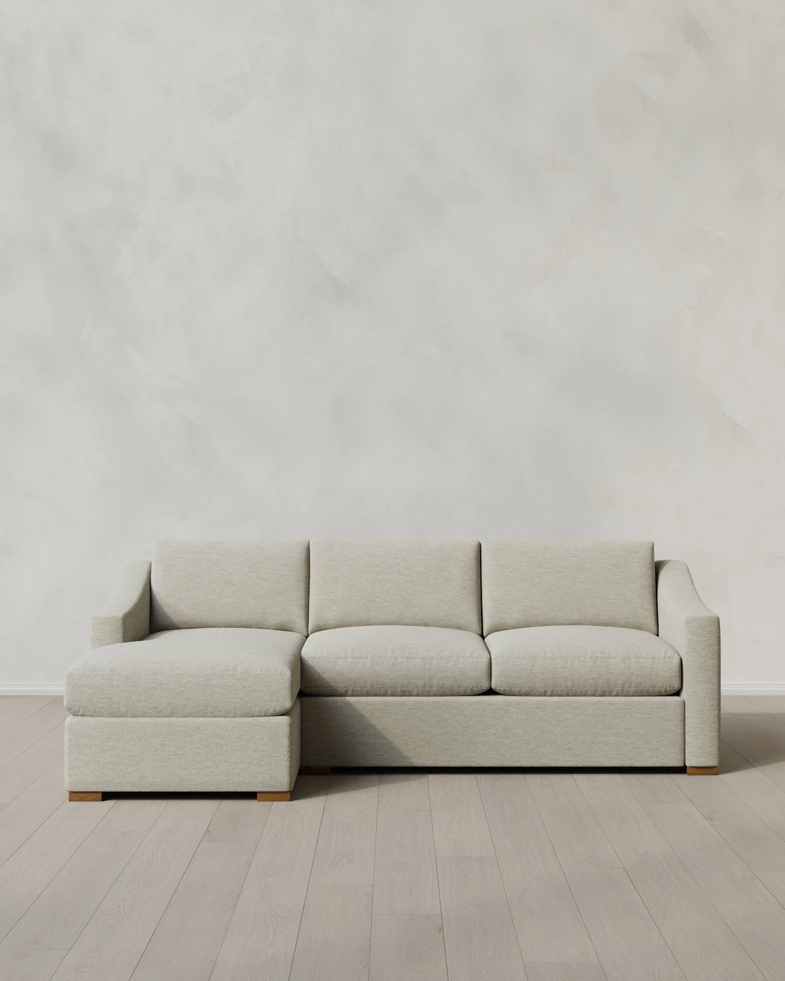 Hollis Slope Arm Chaise Sectional in Performance Linen Blend
