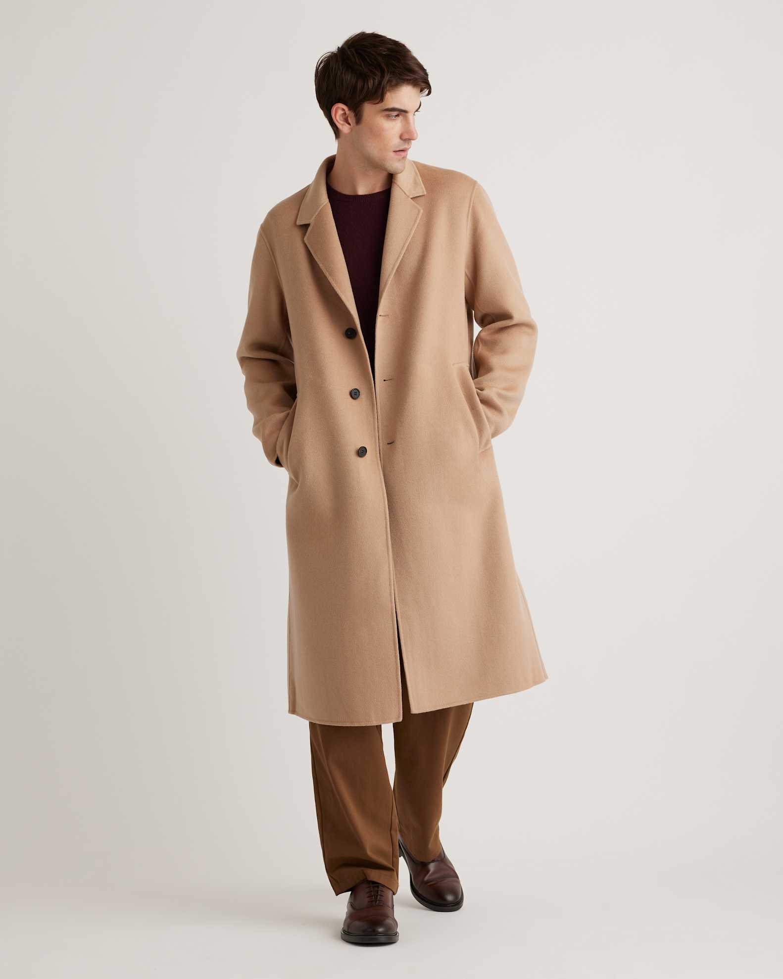 100% Cashmere Unlined Overcoat in Camel - Main Image