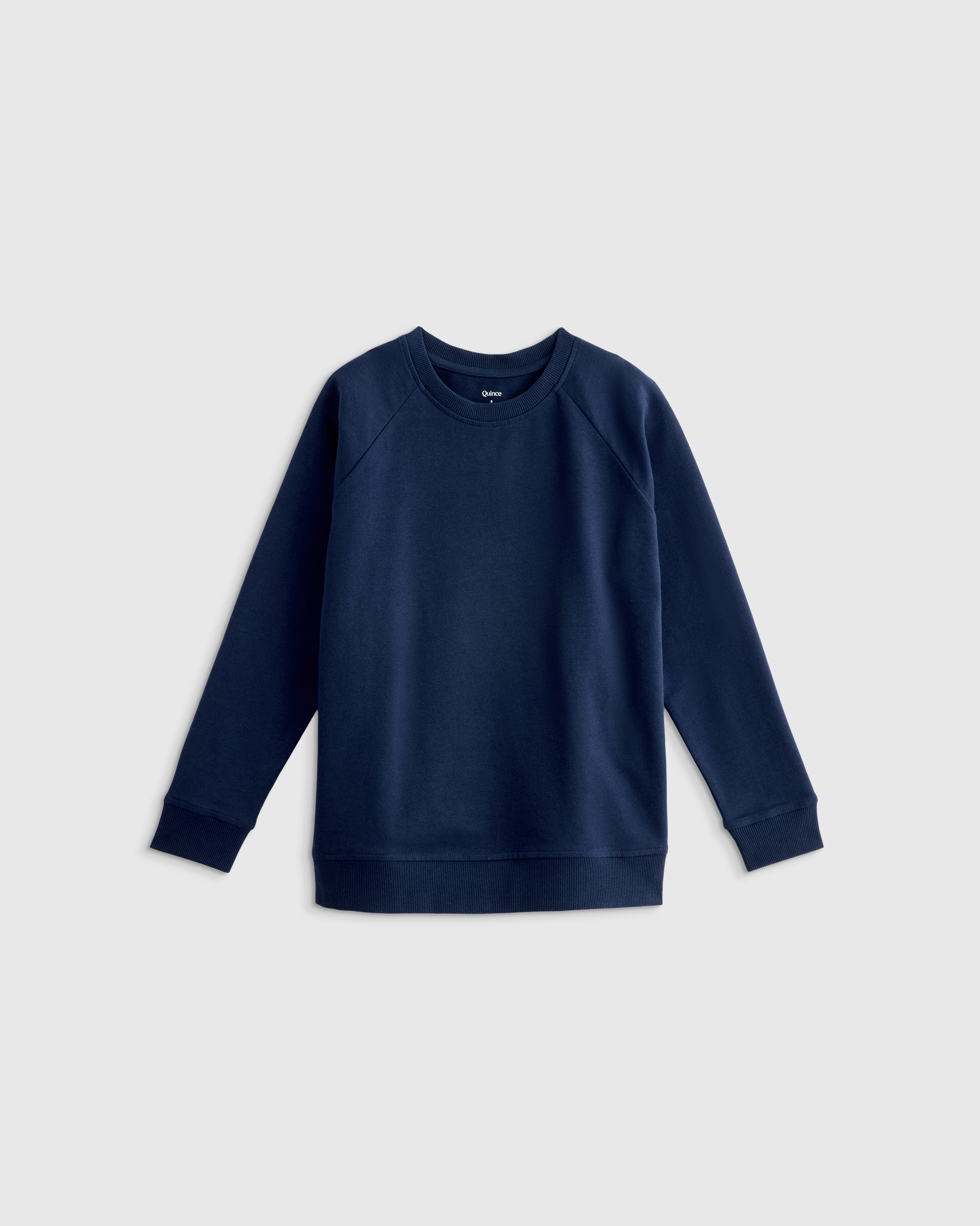 Navy Organic Cotton French Terry Crew Neck Sweatshirt 