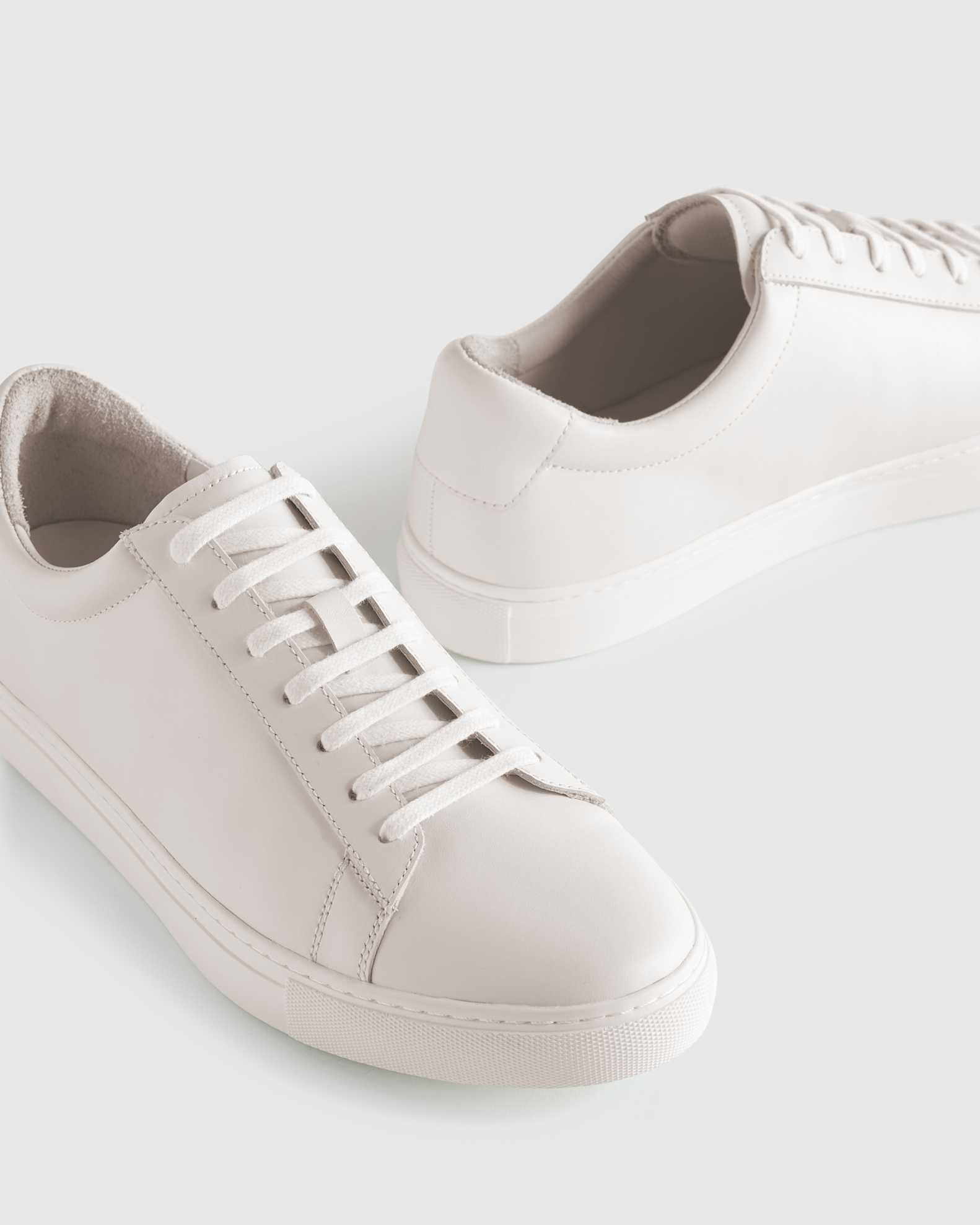 Men's Italian Leather Everyday Sneaker in White, Size 7 by Quince Men's Italian Leather Everyday Sneaker in White, Size 7 by Quince