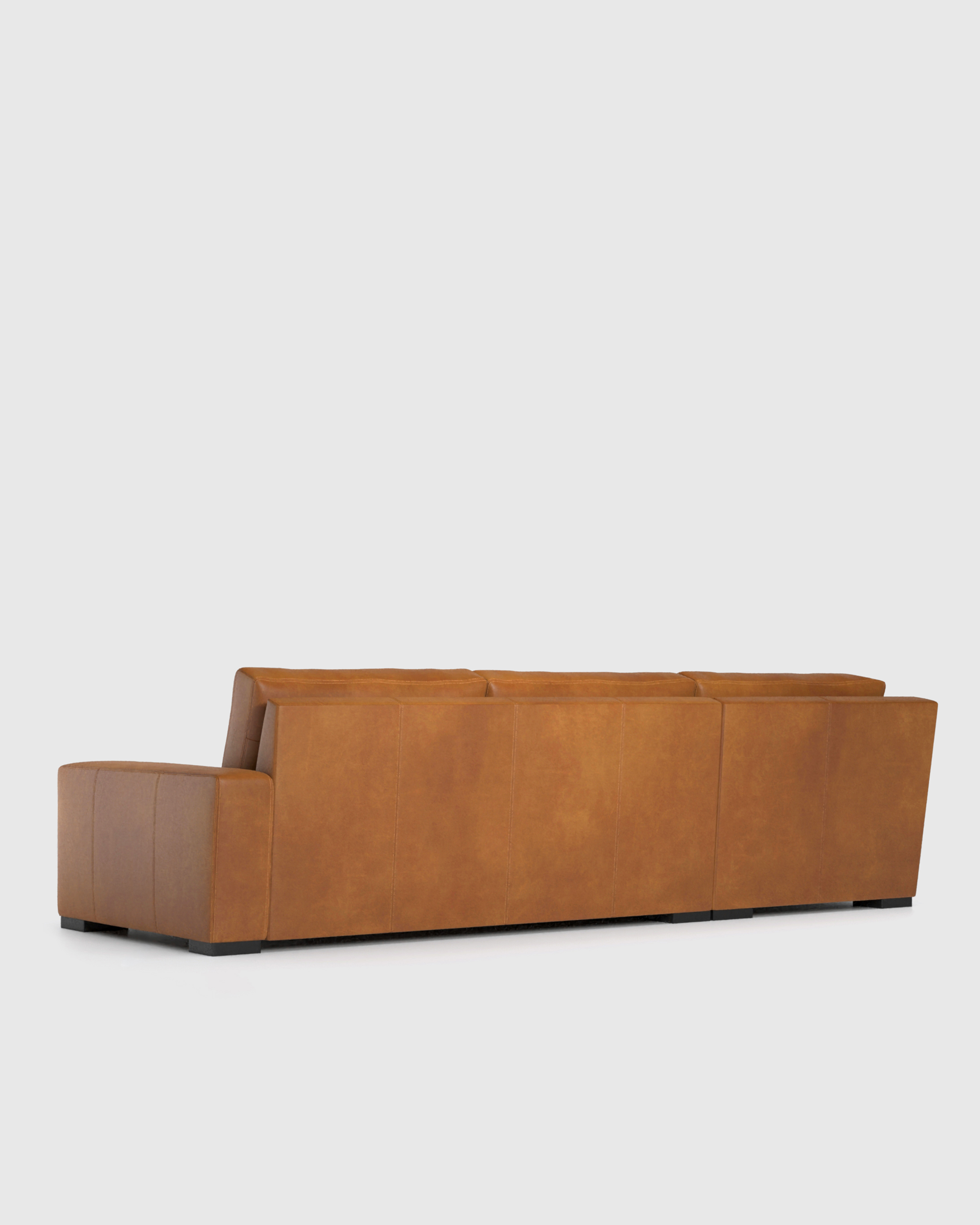 Stillman- Leather 116x116 L Sectional Auburn Back angle Deep Seat