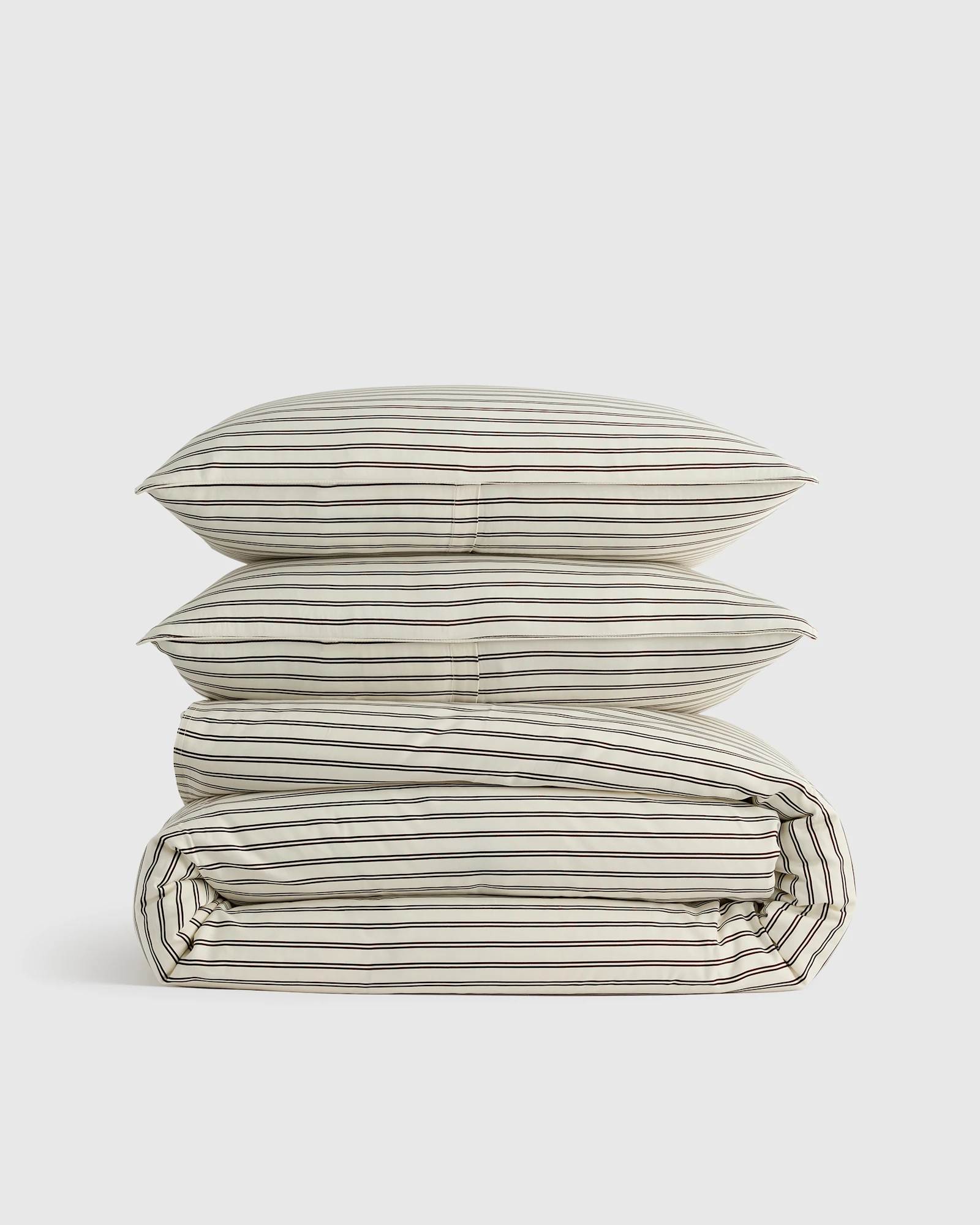 Bamboo Stripe Duvet Cover Set (Twin) by Quince