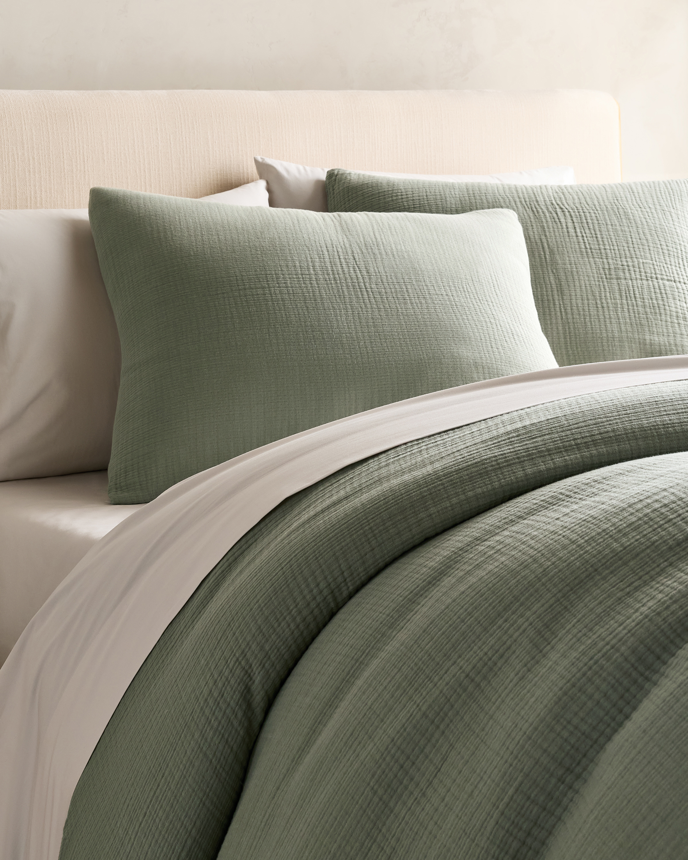 Dried Sage Organic Cotton Gauze Sham Set
