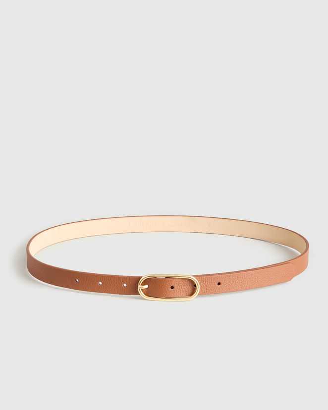Nutmeg Cleo European Leather Oval Skinny Belt