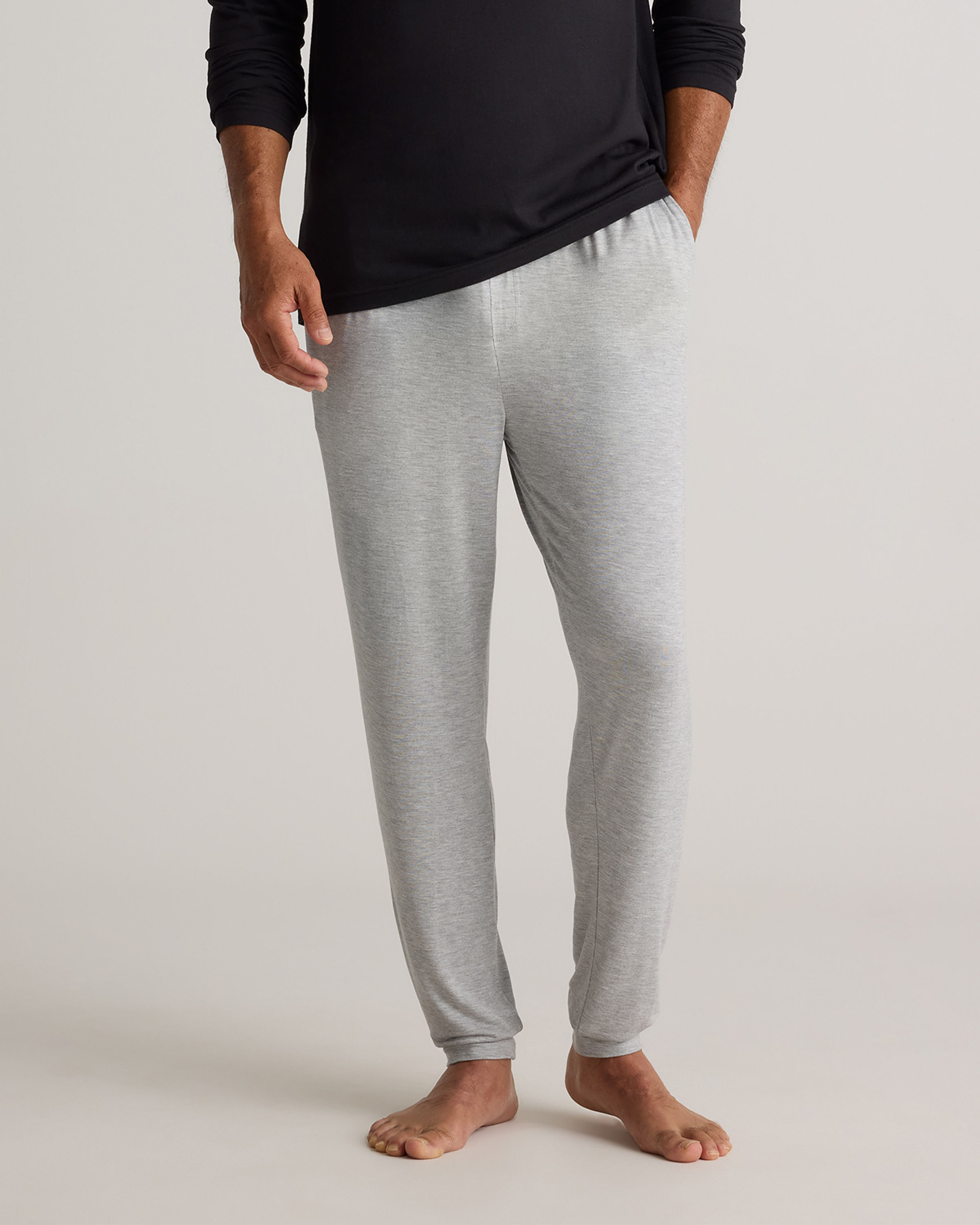 Quince Men's Bamboo Jersey Lounge Jogger In Heather Grey
