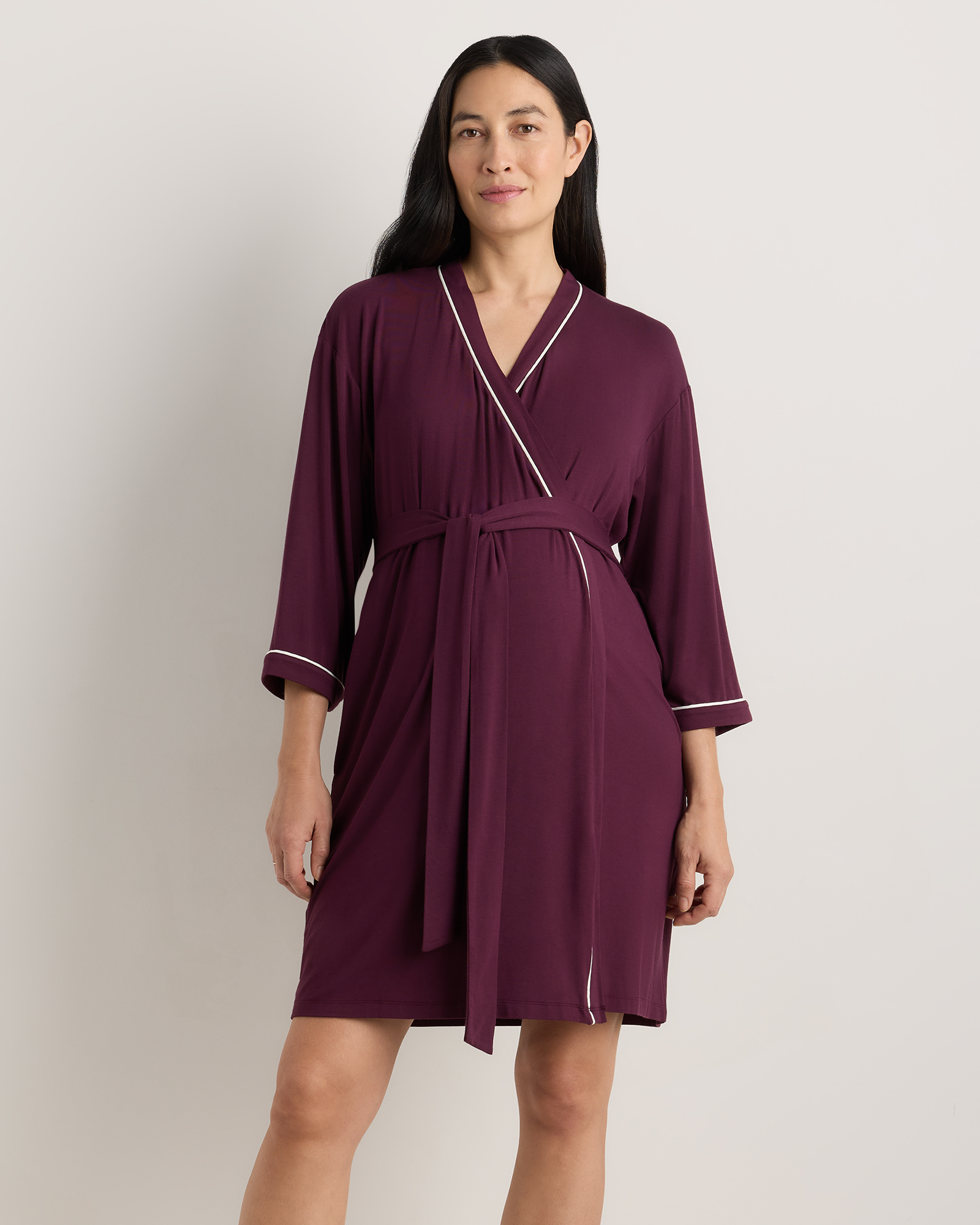Wine Tasting Red Bamboo Jersey Maternity Robe