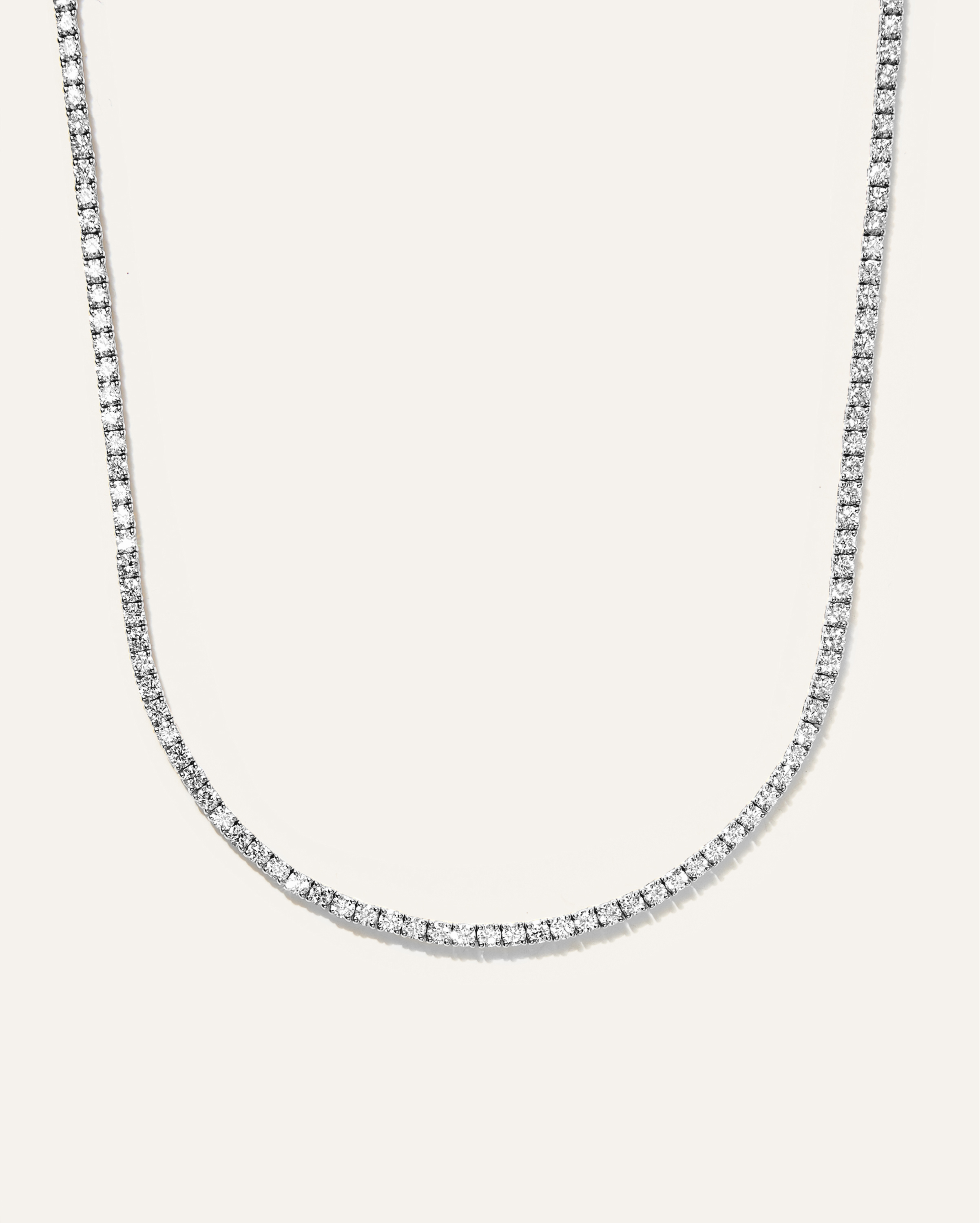 White Gold 14K Gold Lab Grown Diamond Tennis Necklace - 5ctw