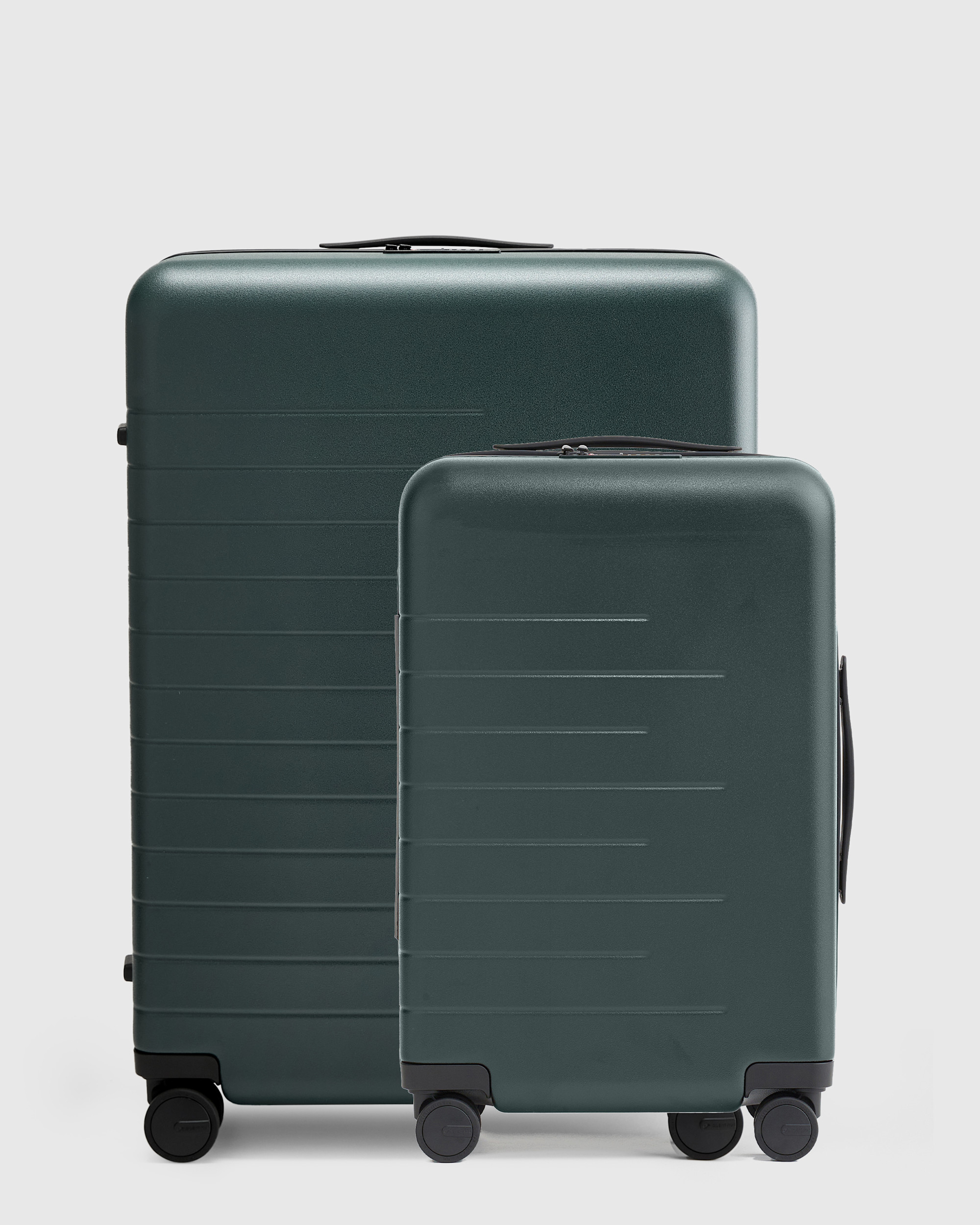 Expandable Small Carry-On & Large Check-In Suitcase Set - Dark Green