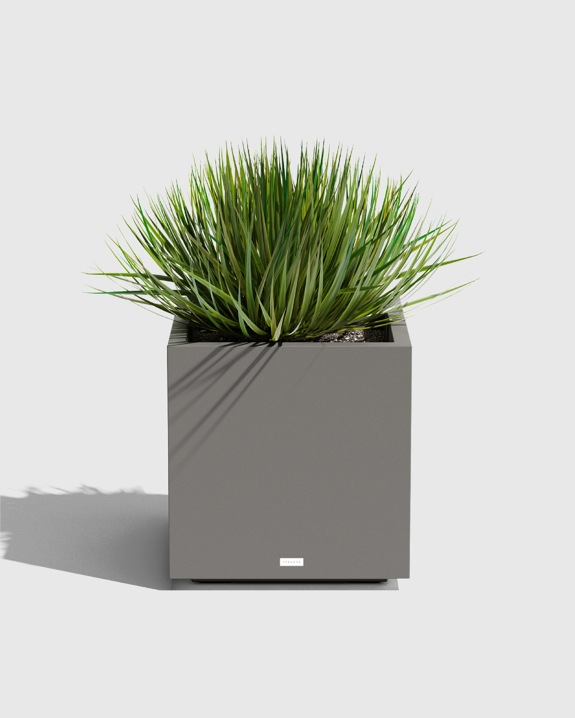 Grey Block Series All Weather Square Planter by Veradek