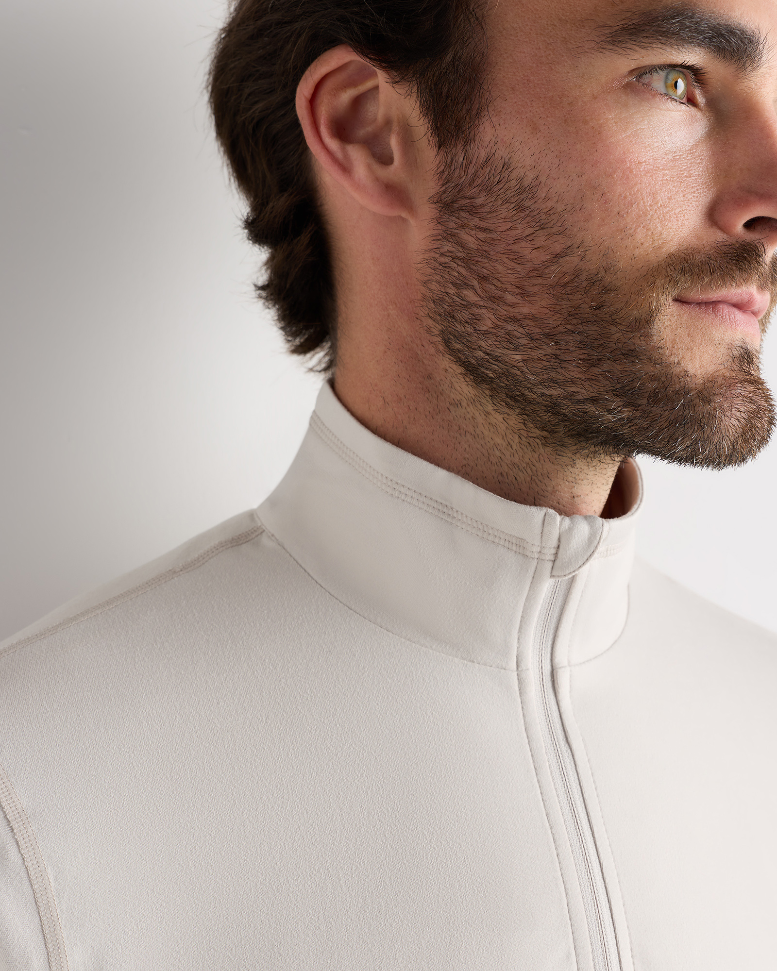 Flowknit Performance Half-Zip in Solid Chalk