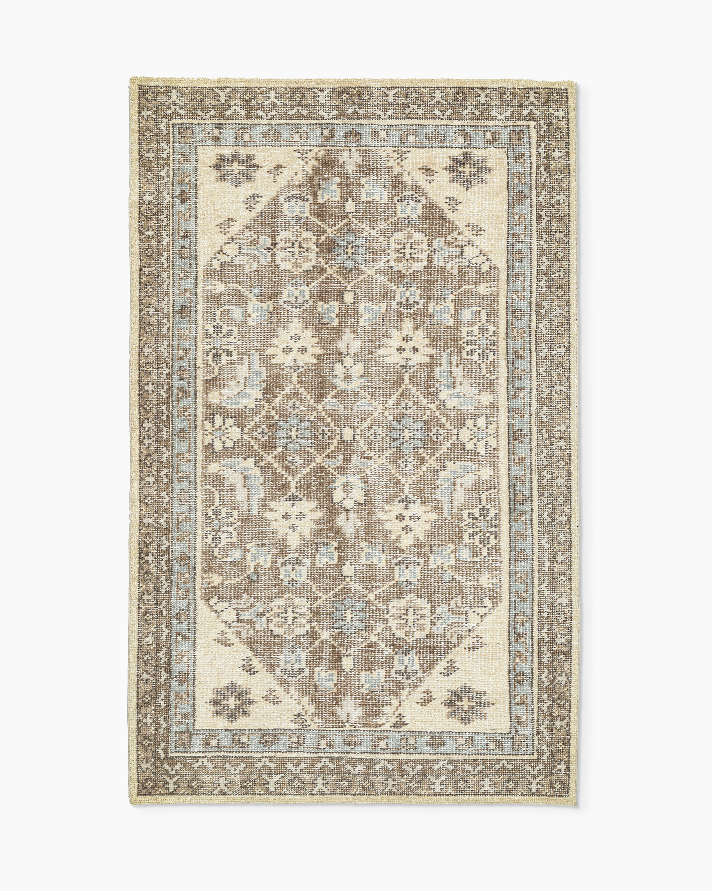 Beige Multi Pierce Hand-Knotted Wool Rug