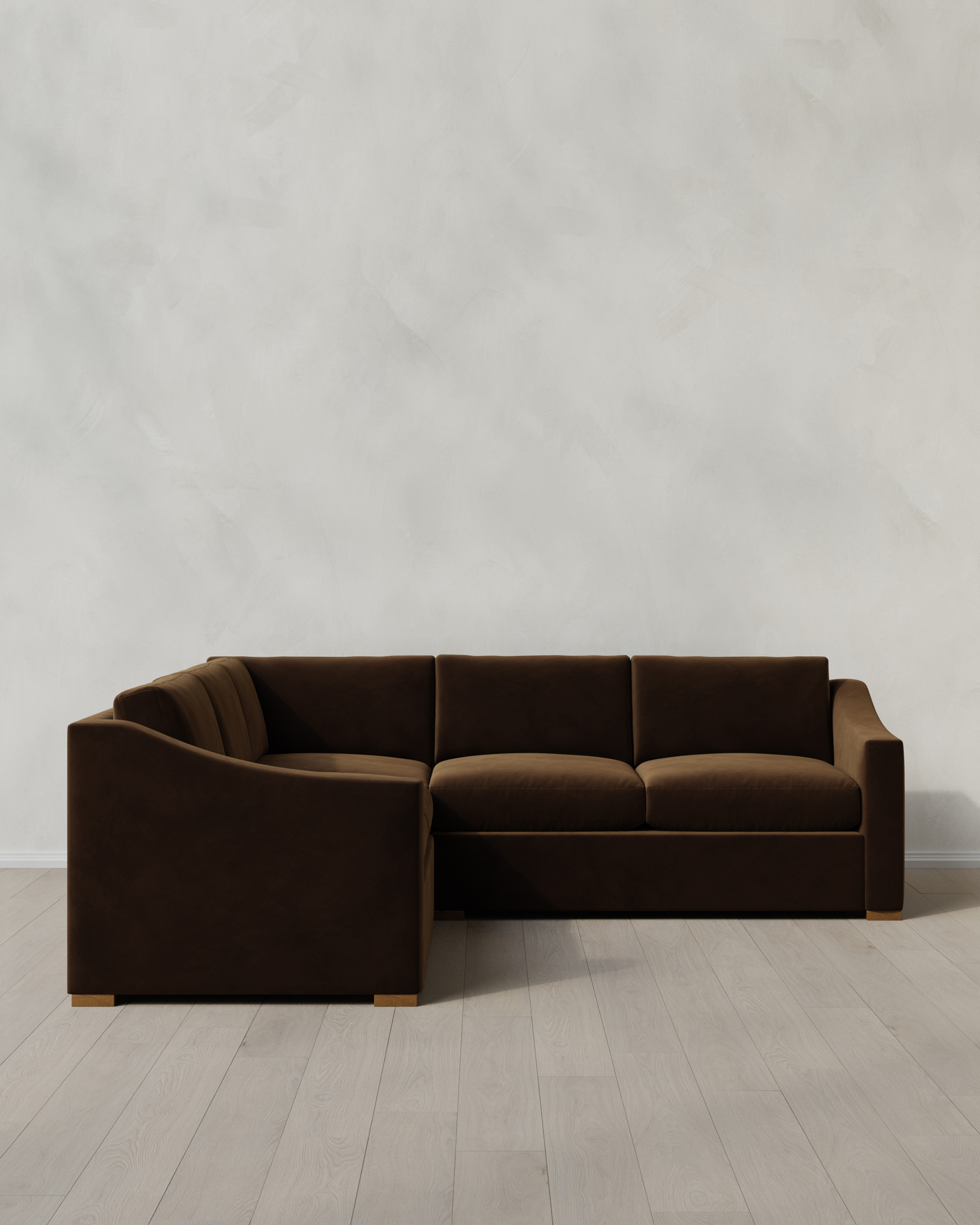 Java Hollis Slope Arm L Sectional in Performance Velvet