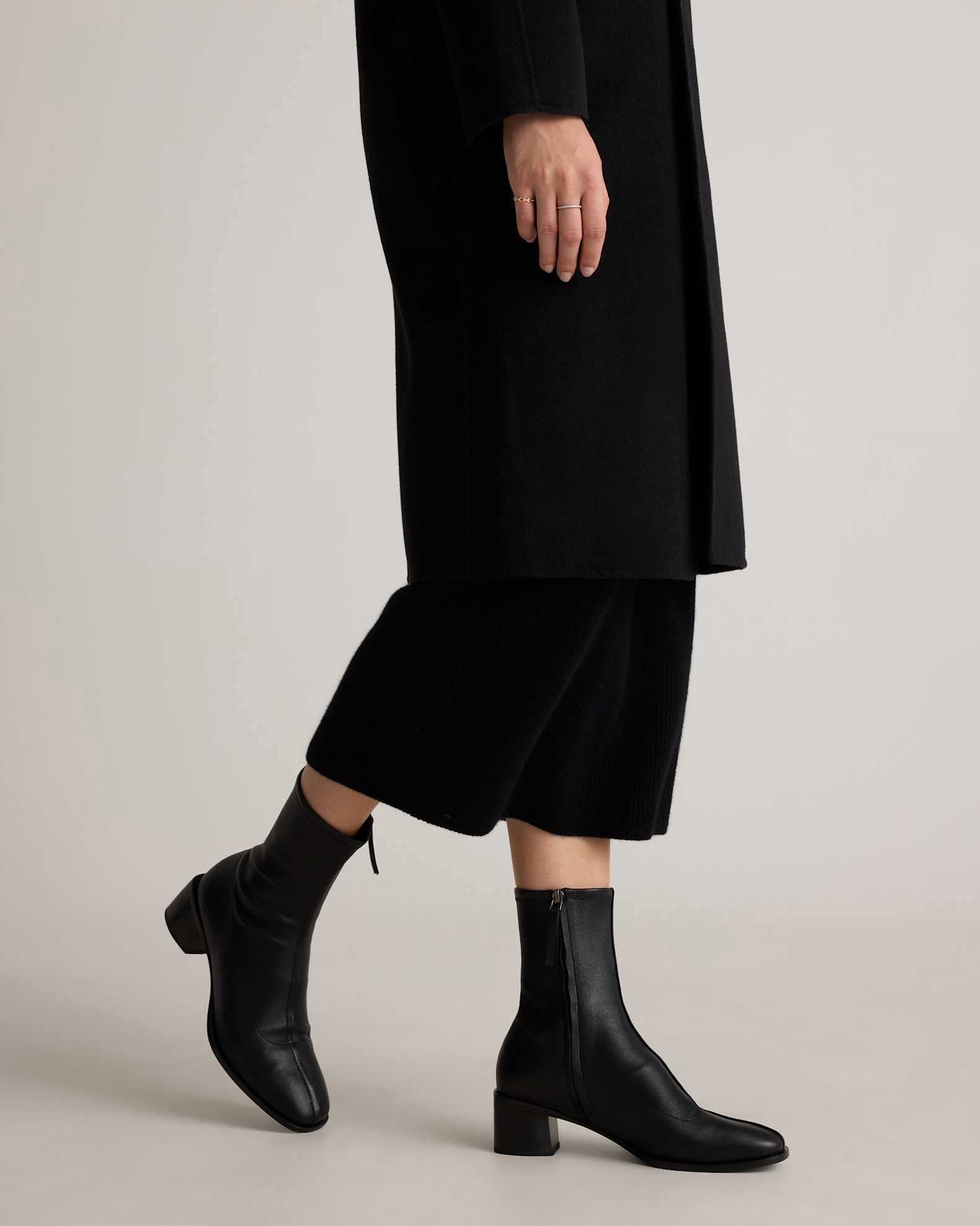 Italian Leather Stretch Sock Bootie - Main Image