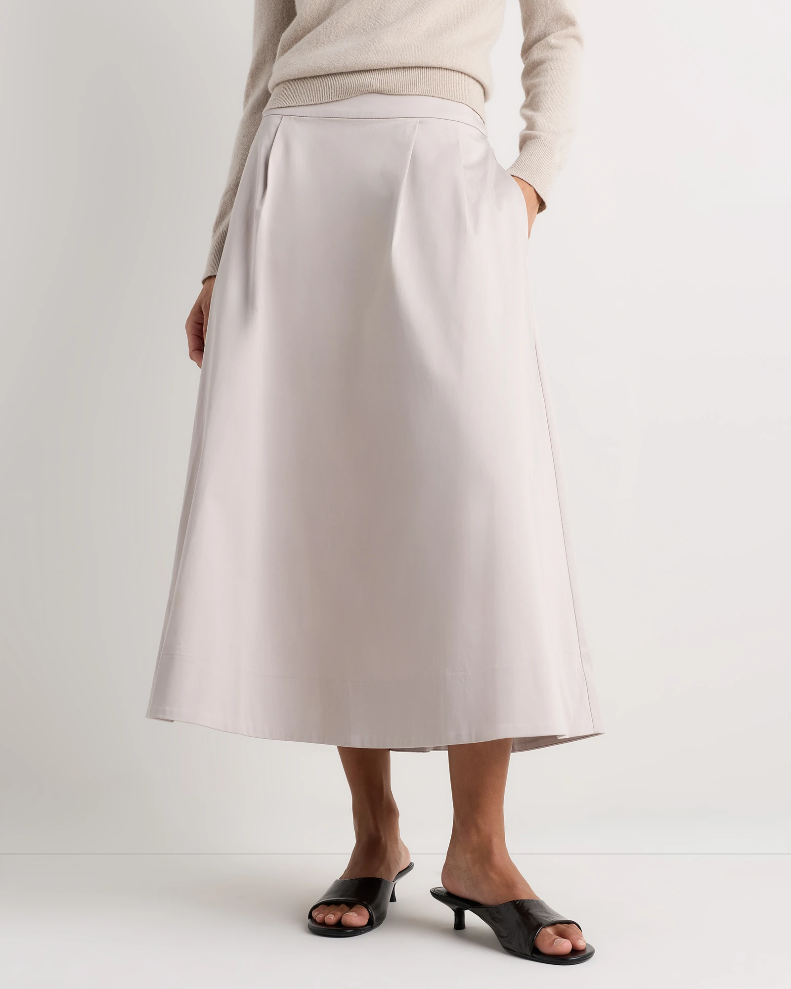 Organic Cotton Sateen A-line Skirt