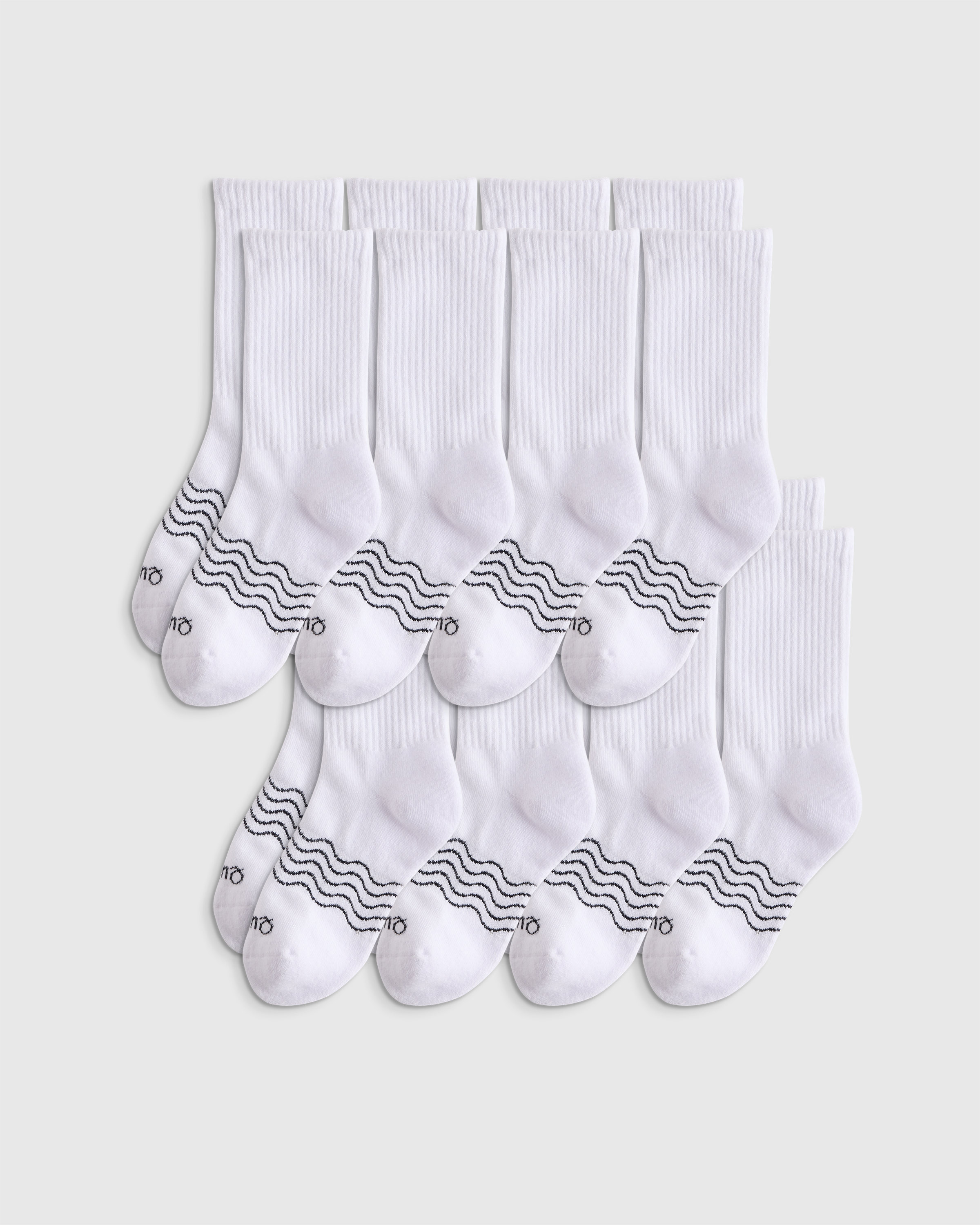 White Organic Cotton Calf Sock 8-pack