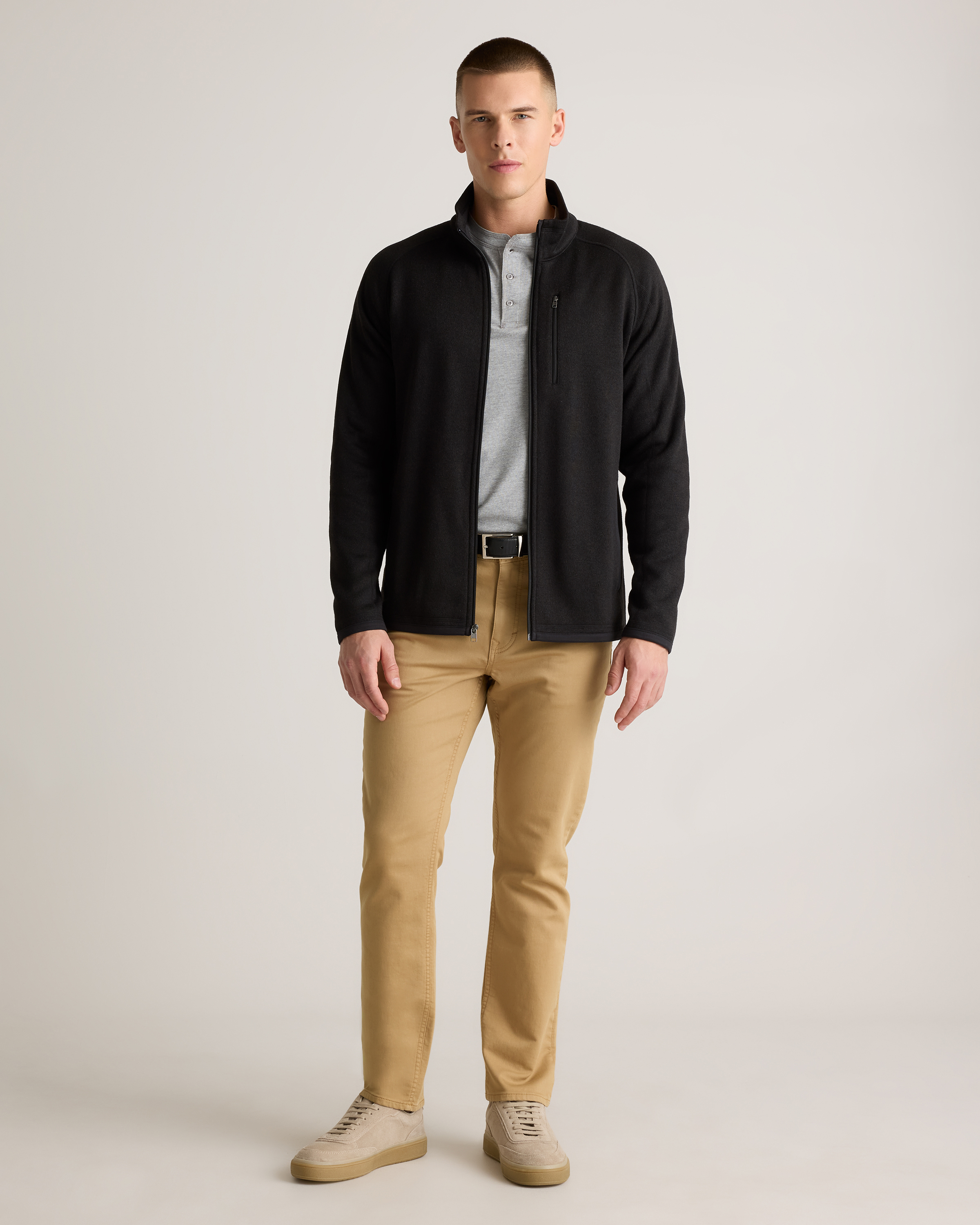 Sweater-Knit Fleece Full-Zip Jacket