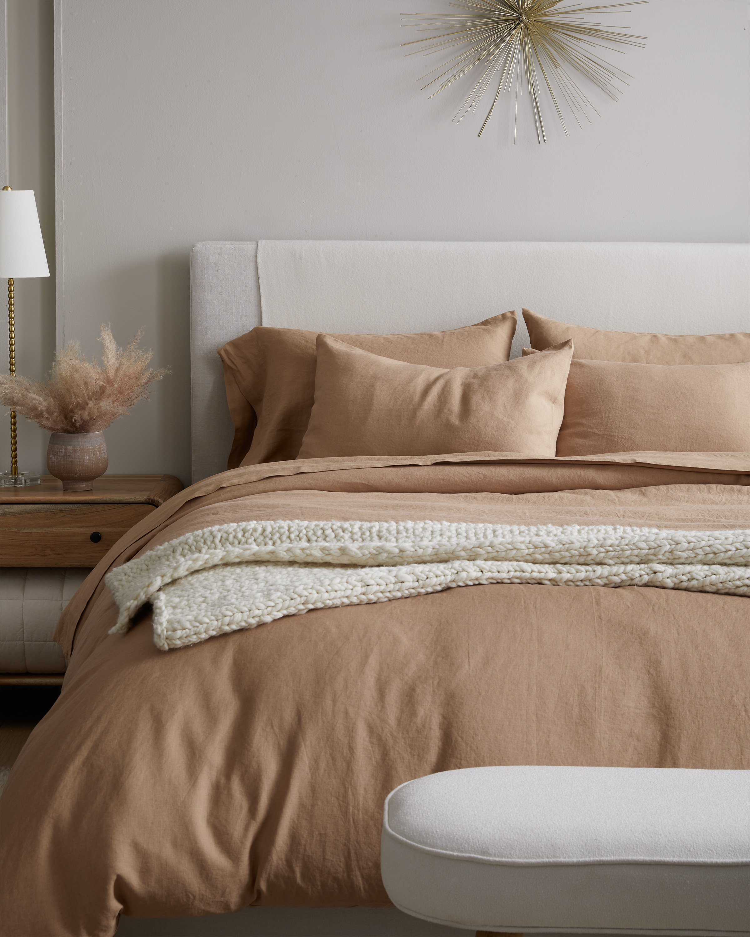 King European Linen Duvet Cover Set - Desert Sunset