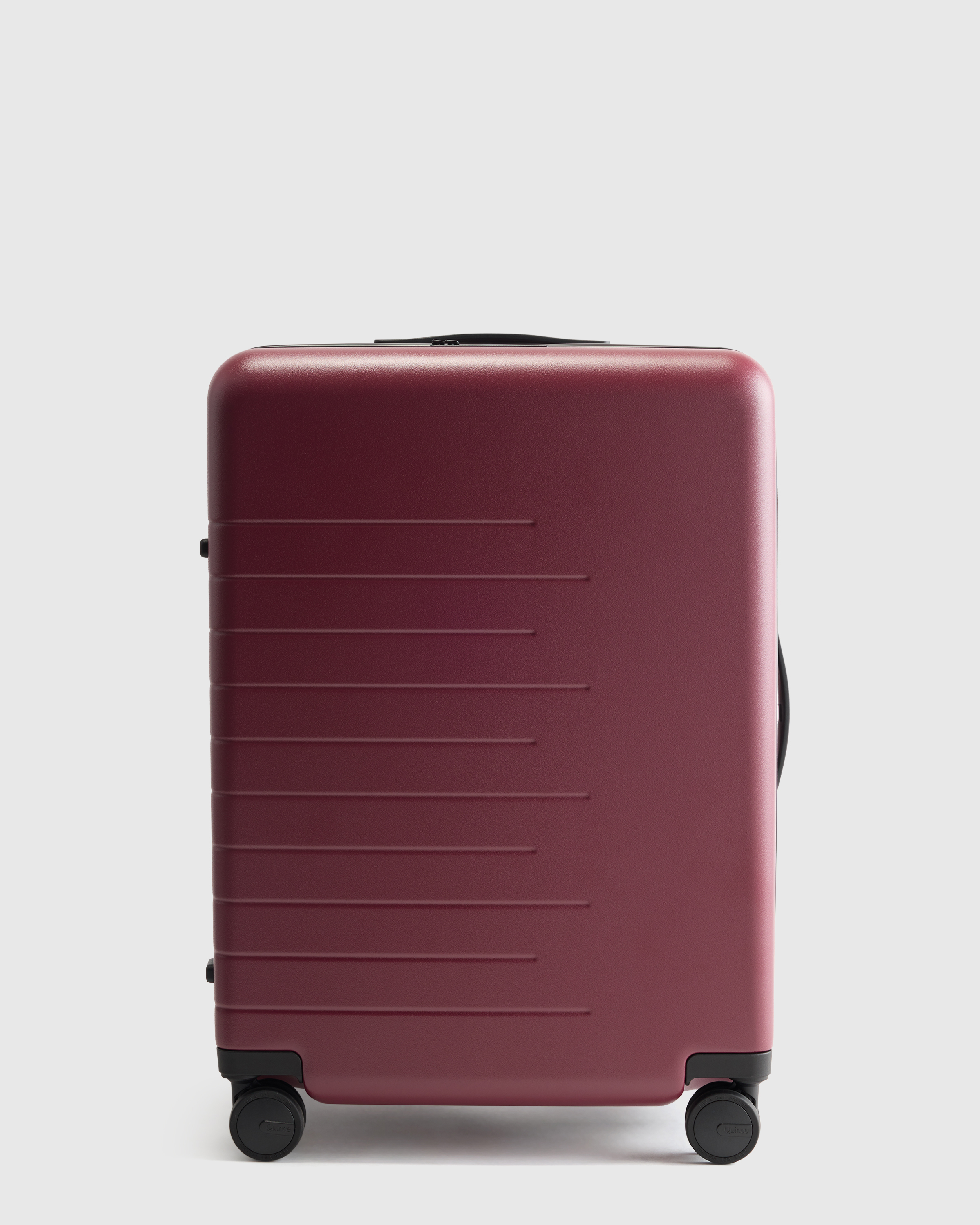 Quince Expandable Medium Check-in Suitcase In Burgundy