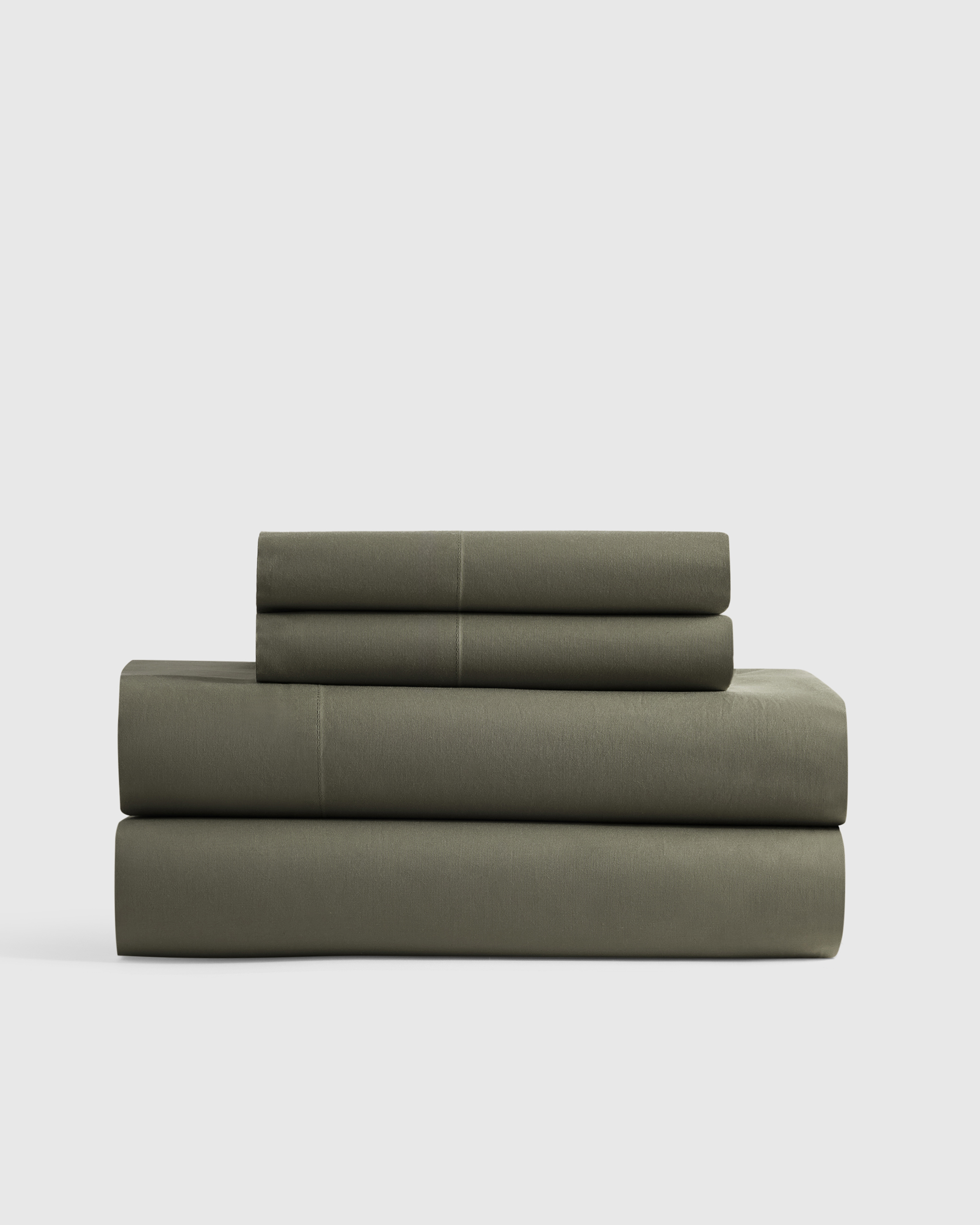 Dusty Olive Organic Crisp Percale Sheet Set