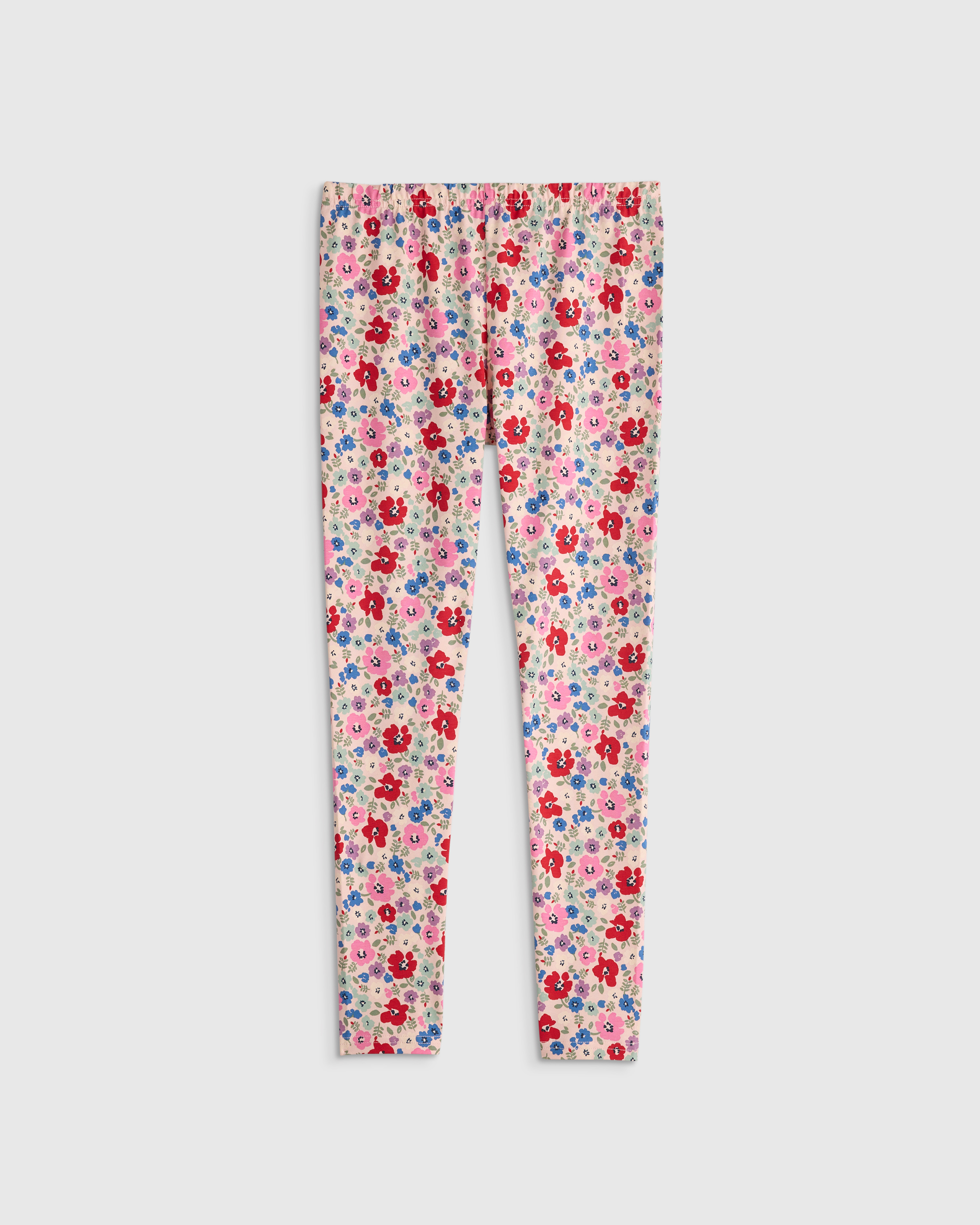 Red Poppy Floral Organic Cotton Leggings