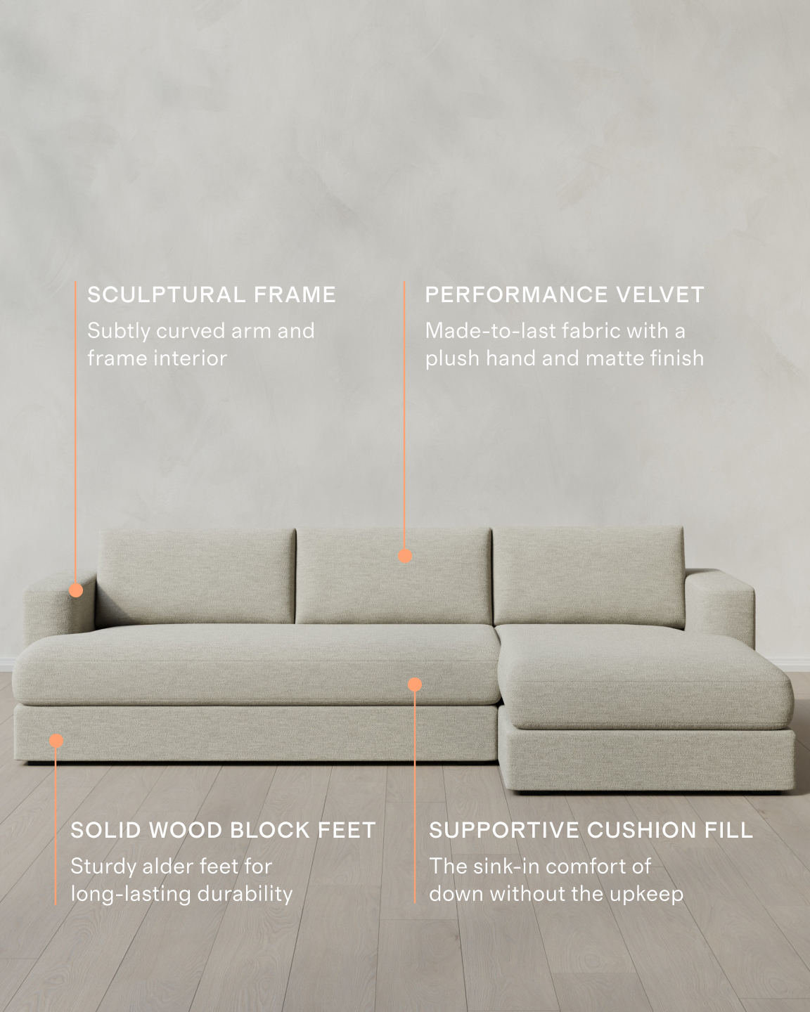 Sierra Performance Basketweave Curved Arm Chaise Sectional