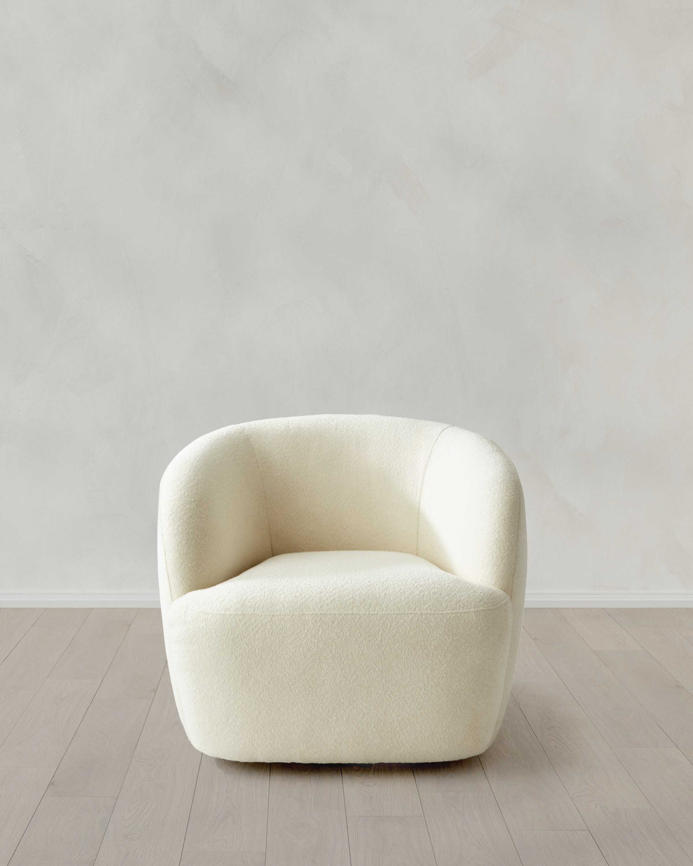 Ivory Performance Boucle Swivel Chair