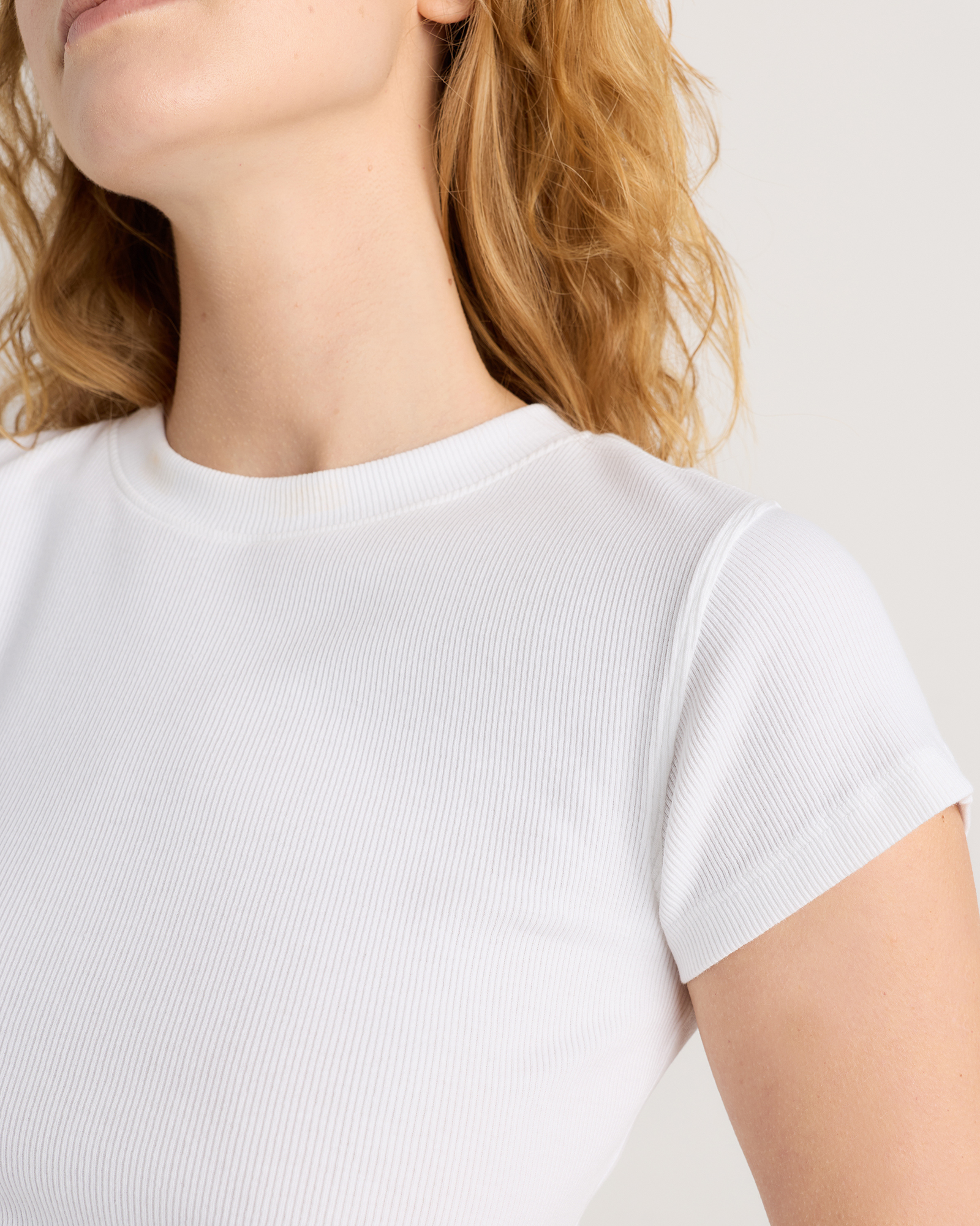Women's Organic Cotton Micro-Rib Crewneck Tee