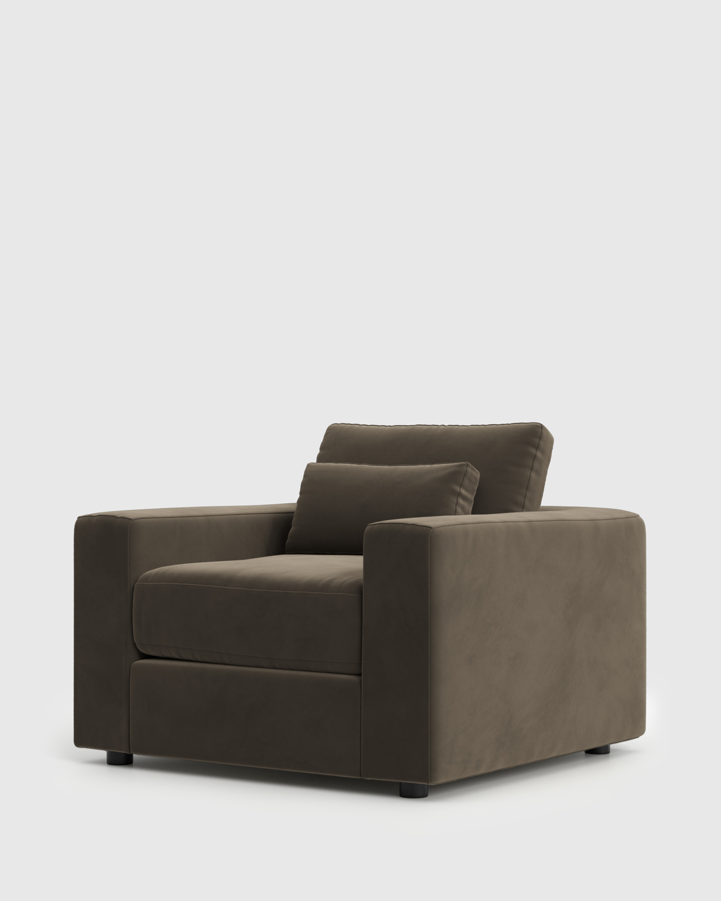 Square Arm Deep Seat Chair and a Half in Performance Velvet - thumbnail 4