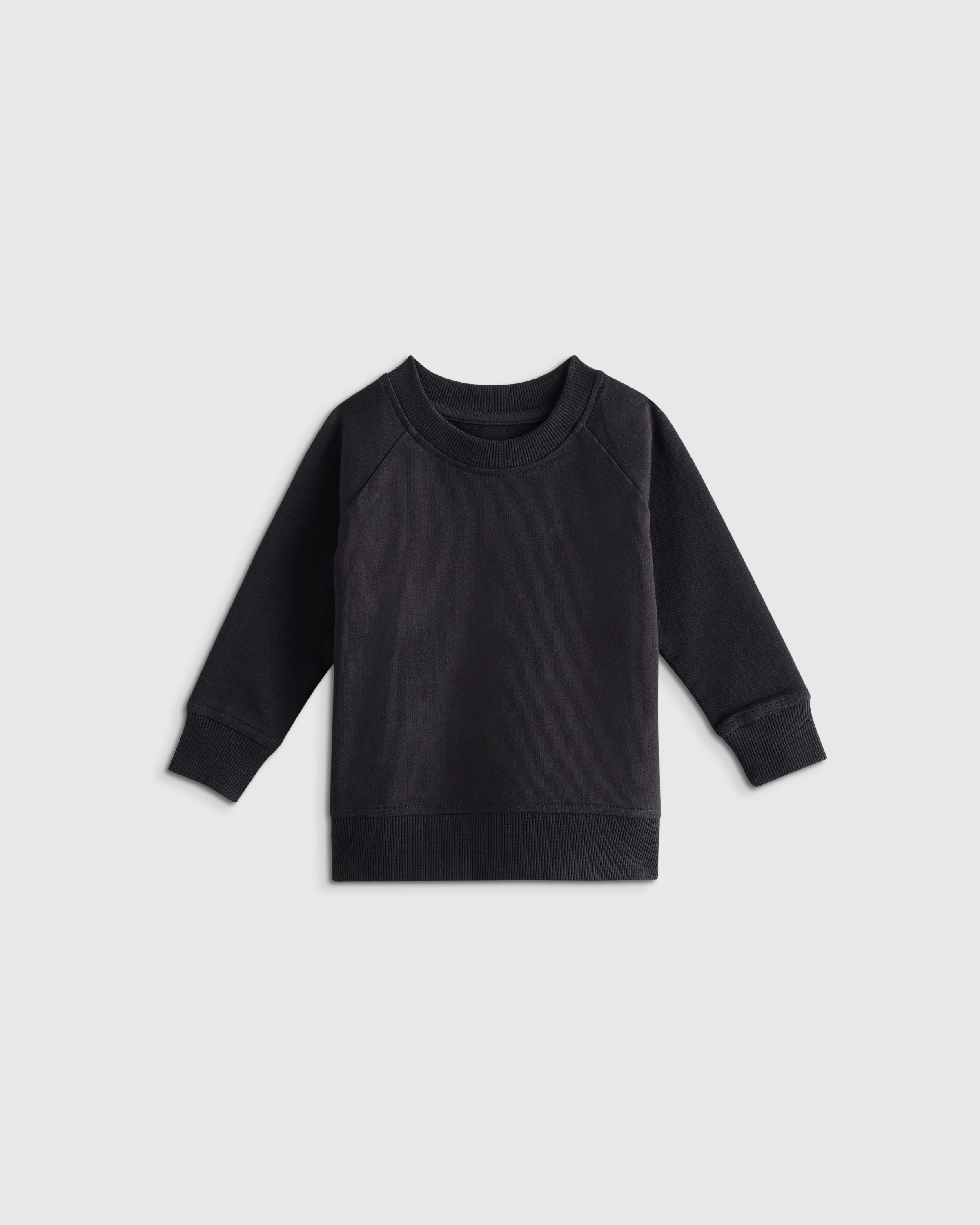 Black Organic Cotton French Terry Crew Neck Sweatshirt 
