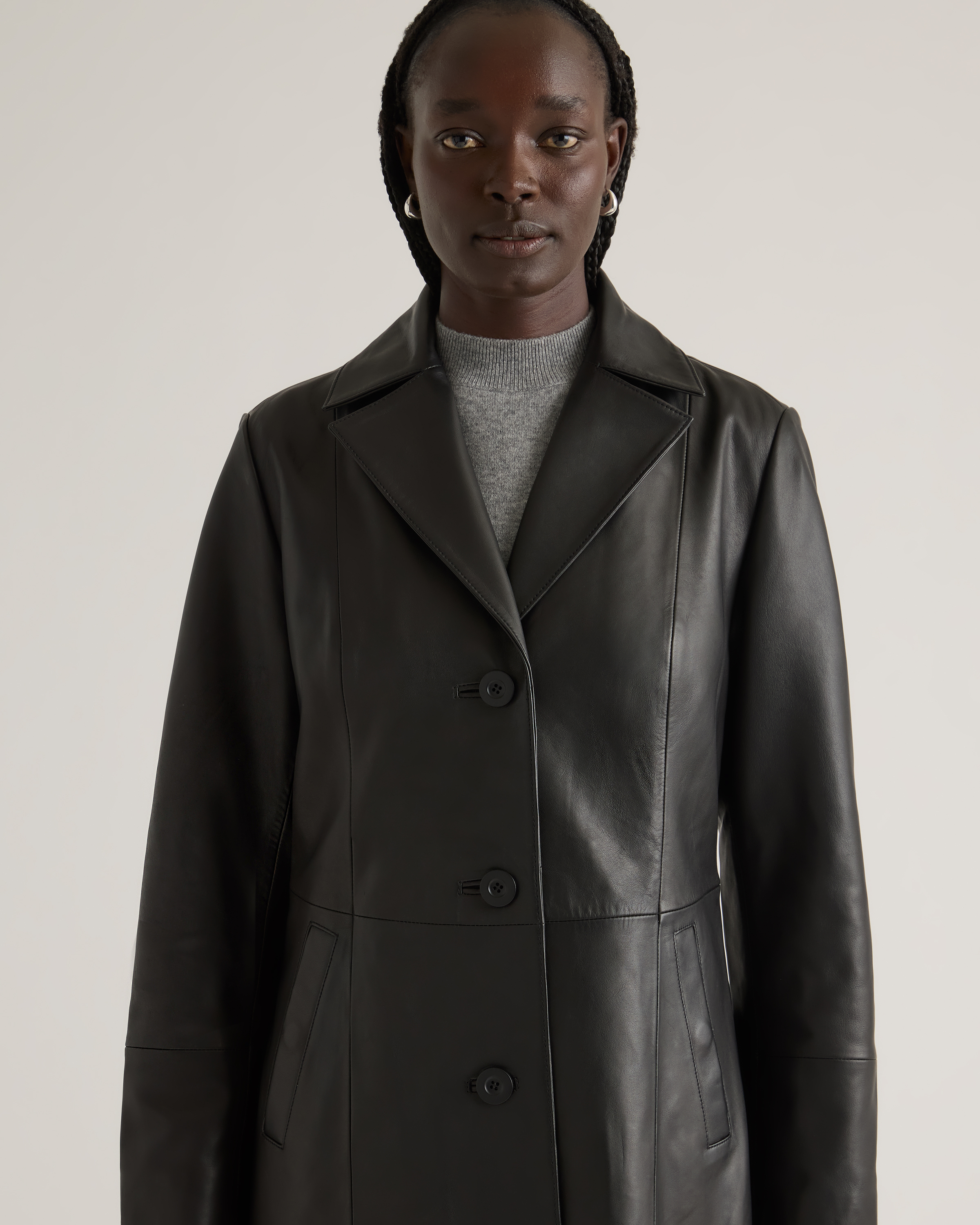 ジャケット・アウター HATRA Organ Trench black/2 19AW Men's Leather Trench Coat, Black Leather Coat, Men's Leather