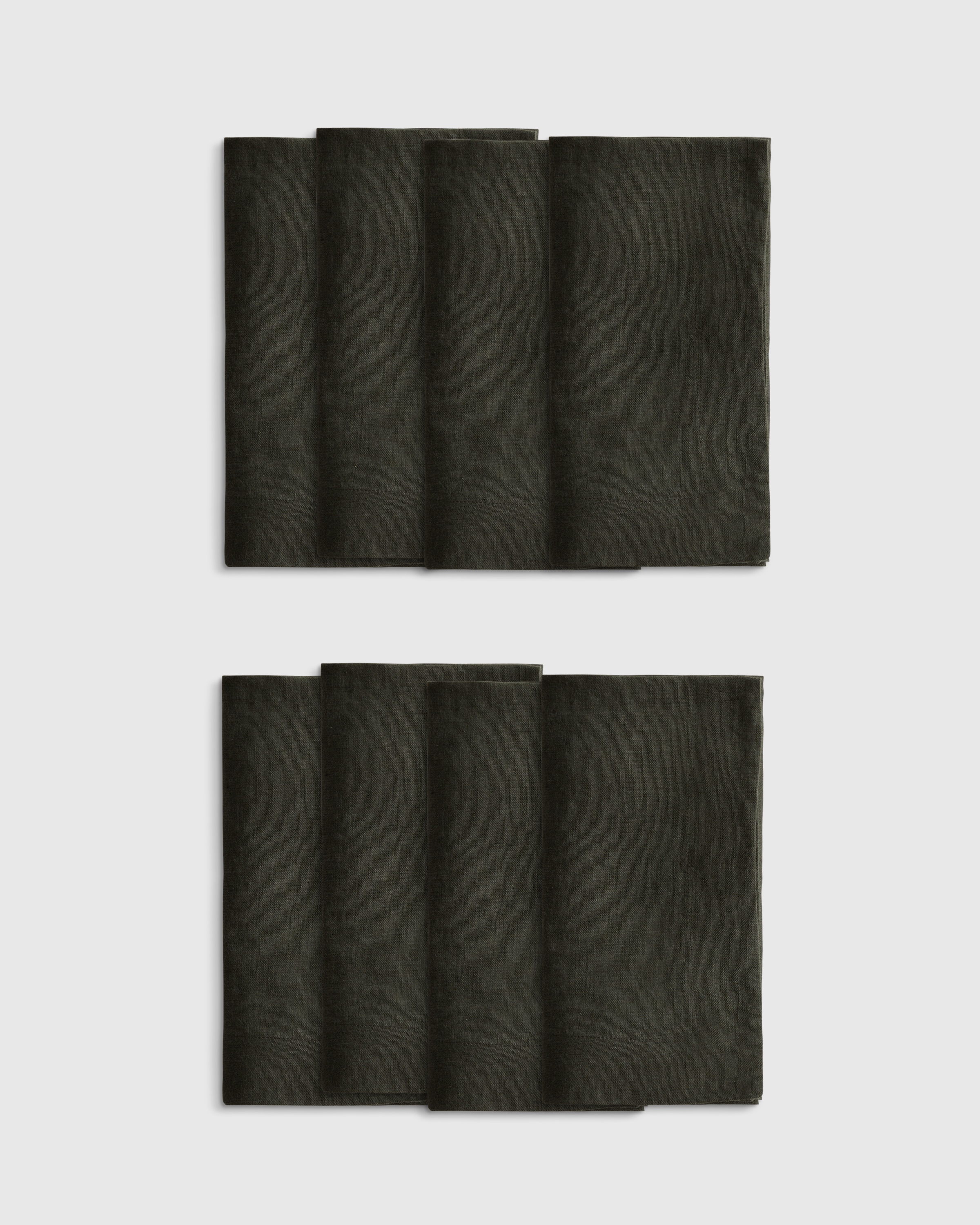 Pine European Linen Wide-Hem Napkins (Set of 8)