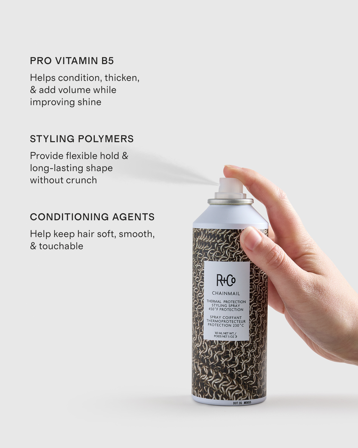 R+Co Chainmail Thermal Protection Styling Spray - Thumbnail 3