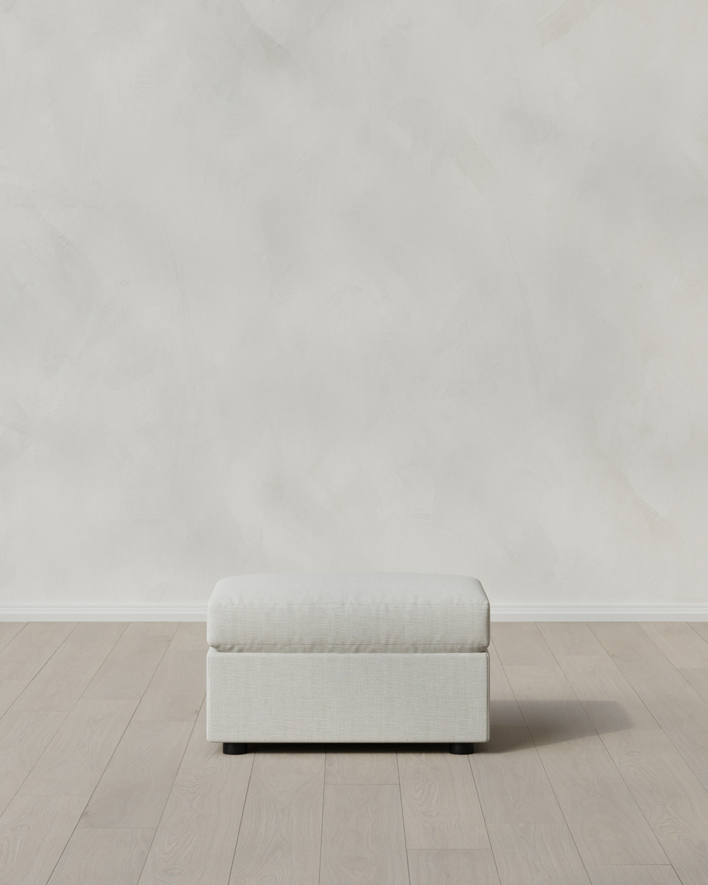 Sorrell Brennan Ottoman in Performance Chenille Linen Blend
