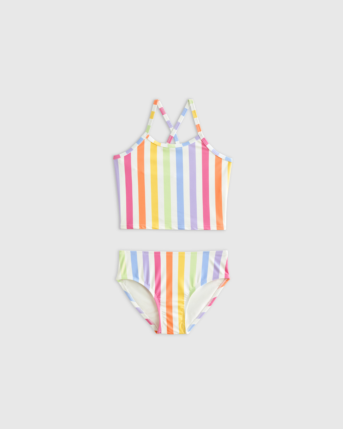 Quince Tank Topini Swimsuit In Rainbow Stripe