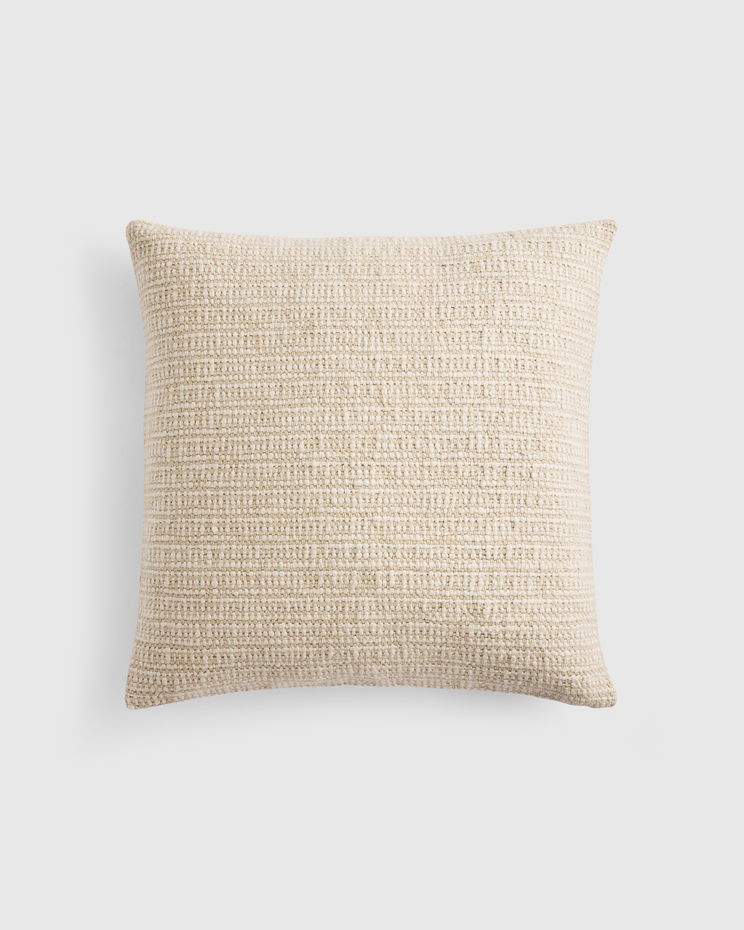 Ivory Wool Linen Textured Pillow Cover 