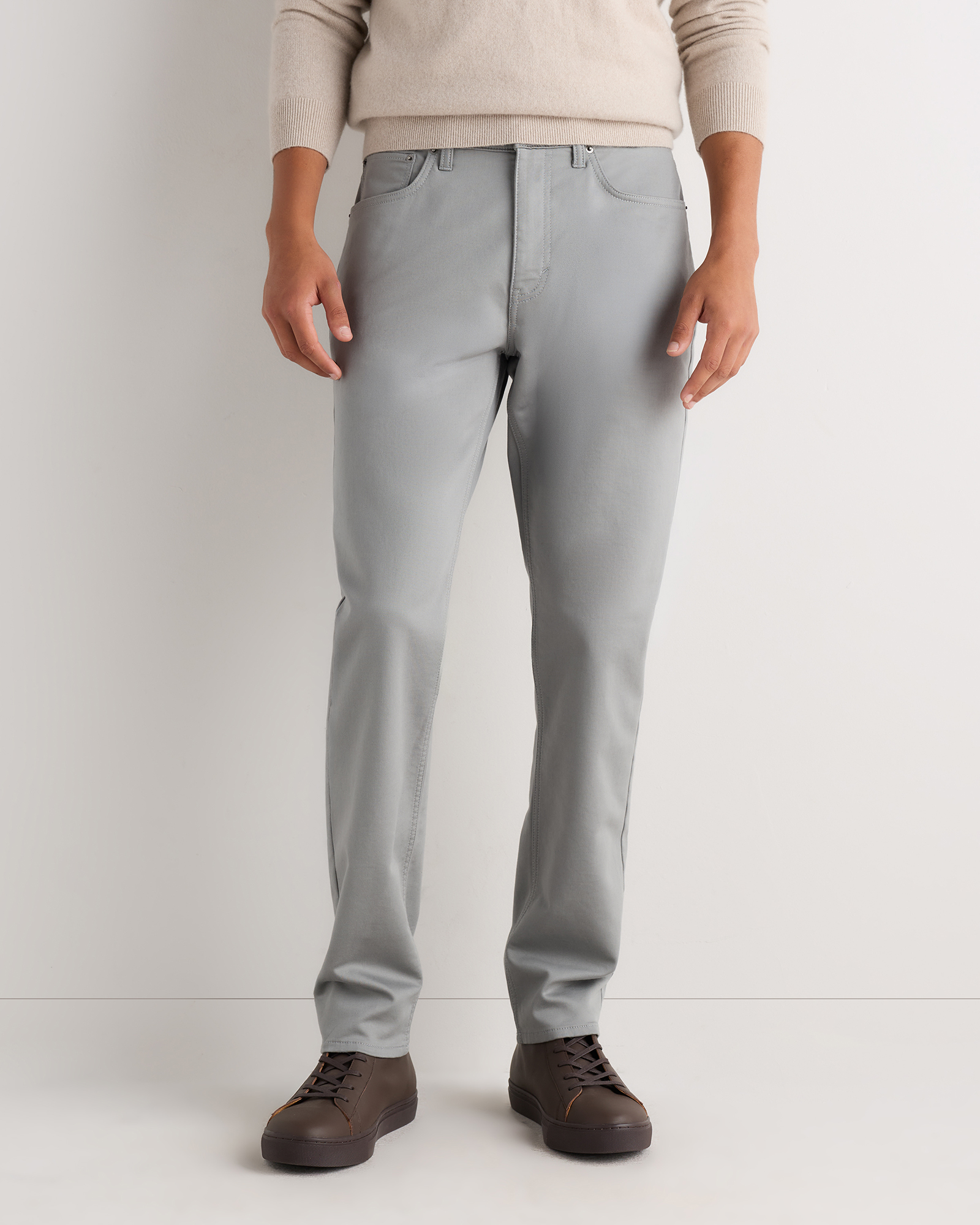 Monument Grey Comfort Stretch Traveler 5-Pocket Pants - Athletic Tapered