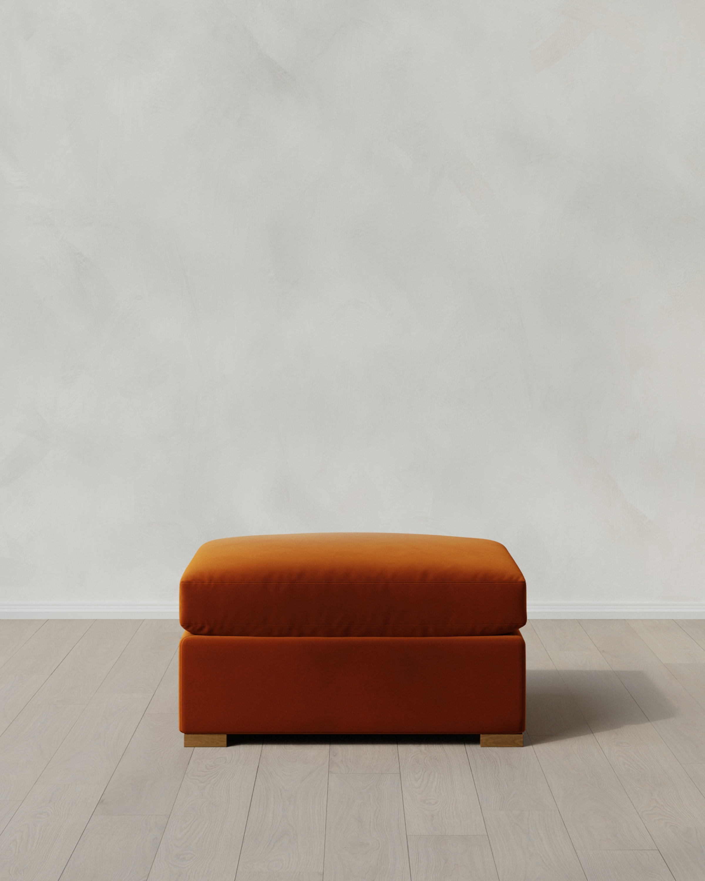 Rust Hollis Slope Arm Ottoman in Performance Velvet